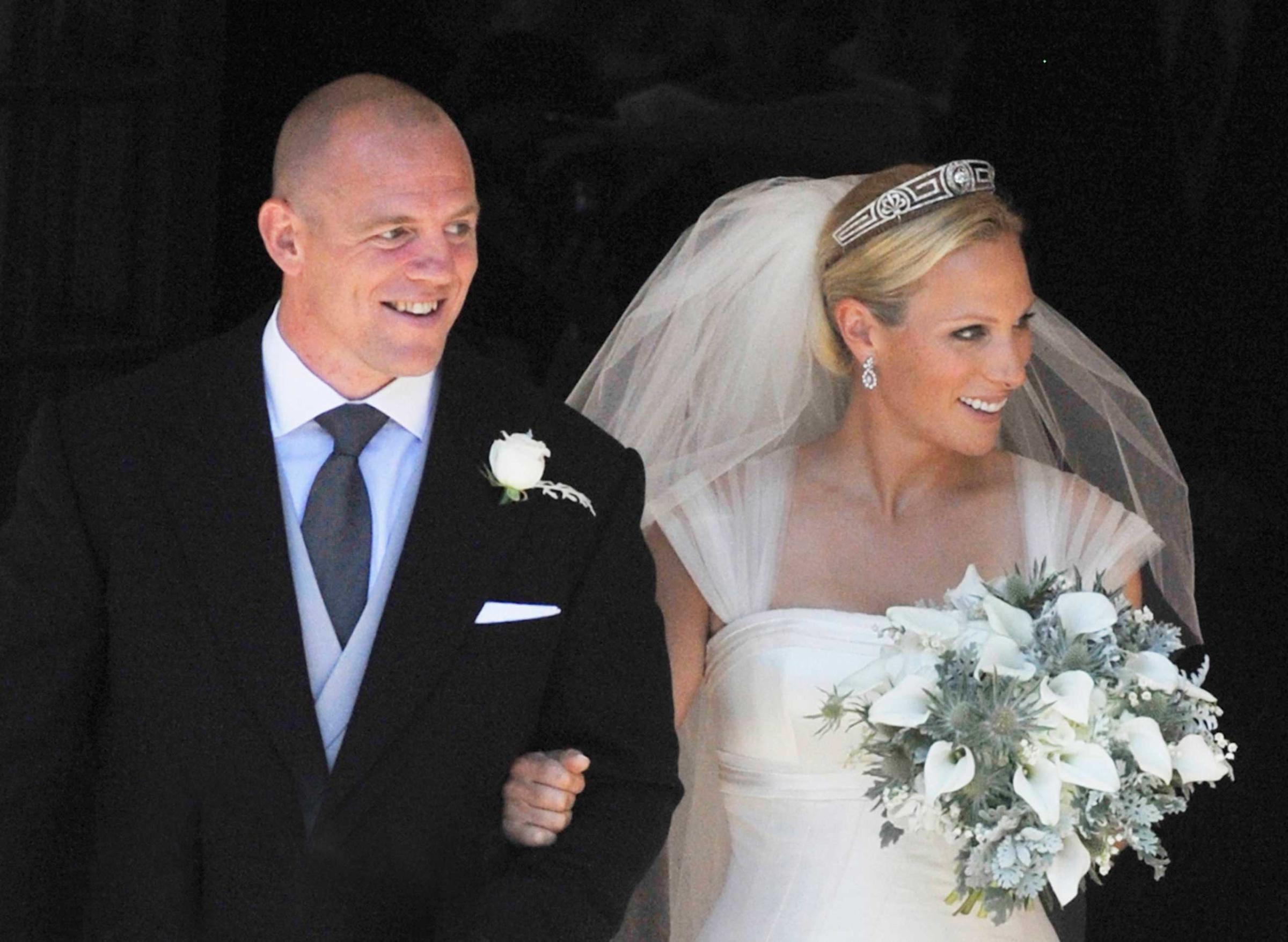 Zara Phillips and Mike Tindall in Edinburgh on July 30, 2011.