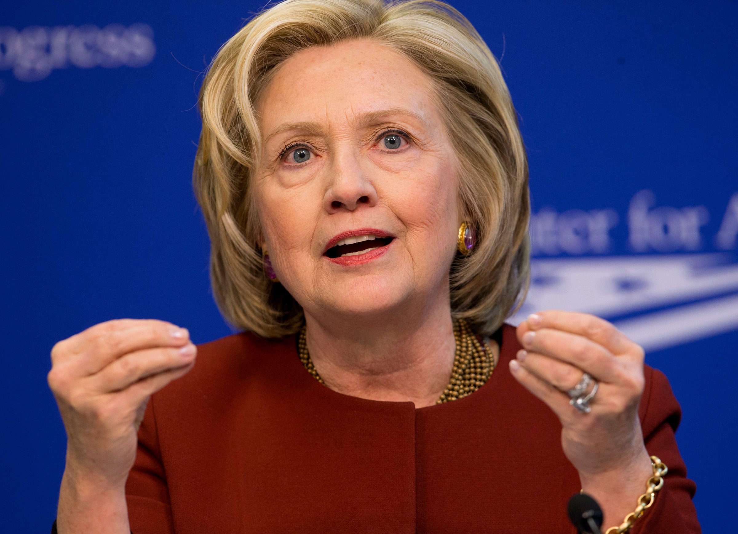 Hillary Rodham Clinton speaks in Washington on March 23, 2015.