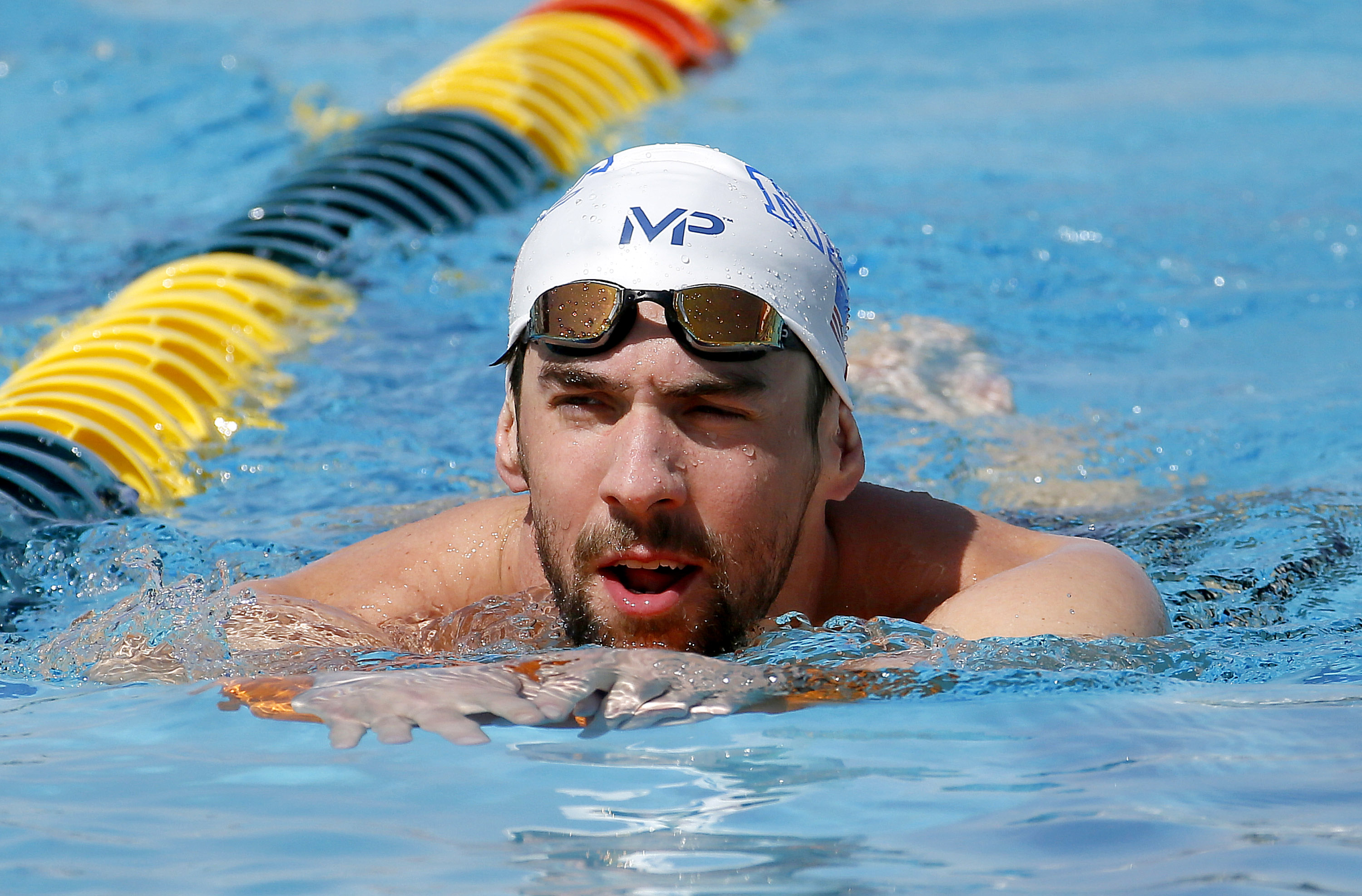 Michael Phelps during a practice session in Mesa, Ariz. on April 15, 2015.