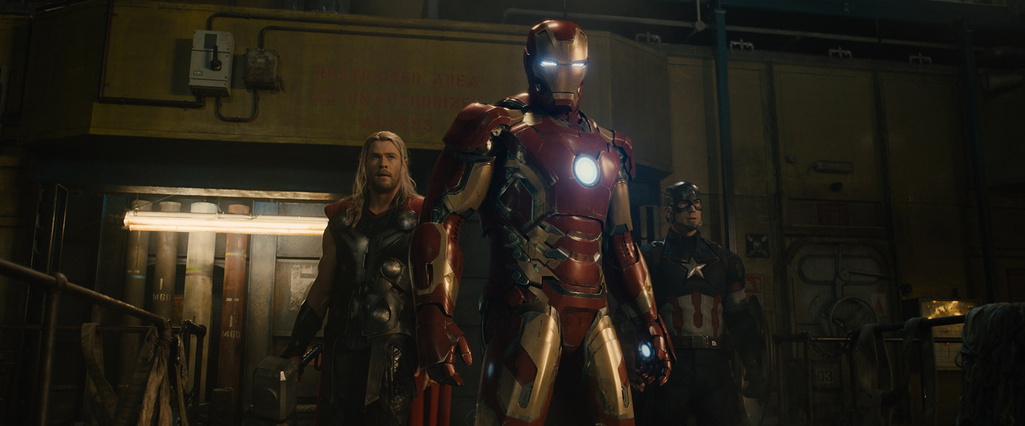 Chris Hemsworth, Robert Downey Jr. and Chris Evans star in <i>Avengers: Age of Ultron</i> (Marvel/Disney)