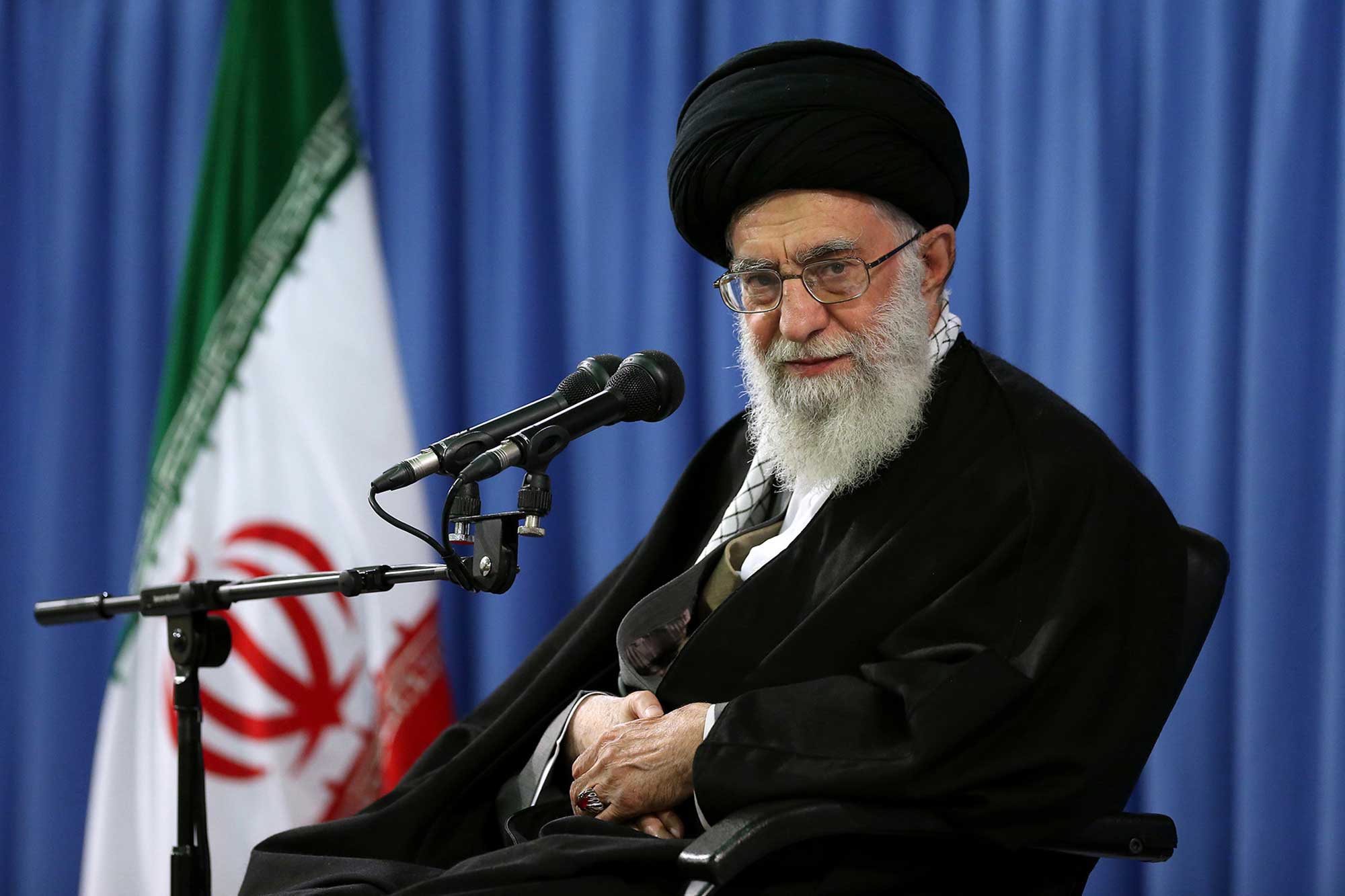 Iranian supreme leader, Supreme Leader Ayatollah Ali Khamenei in Tehran, Iran, April 9, 2015. (AP)