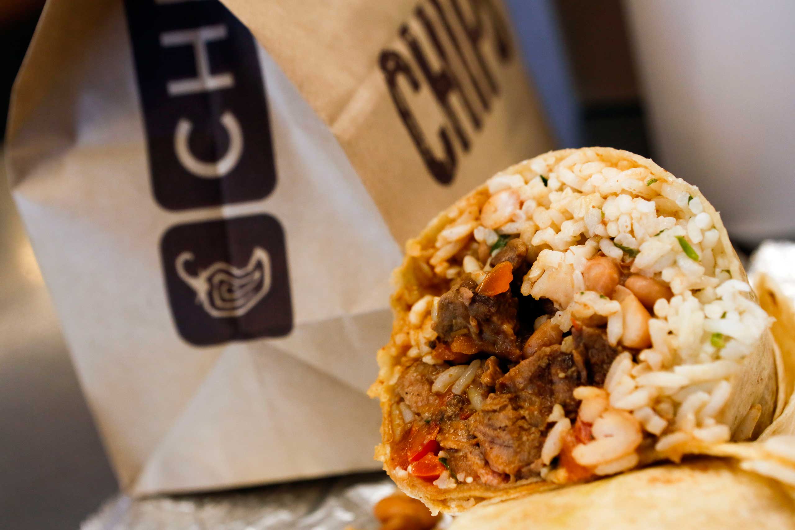 A steak burrito at Chipotle Mexican Grill in Hollywood, Calif. (Patrick T. Fallon—Bloomberg/Getty Images)