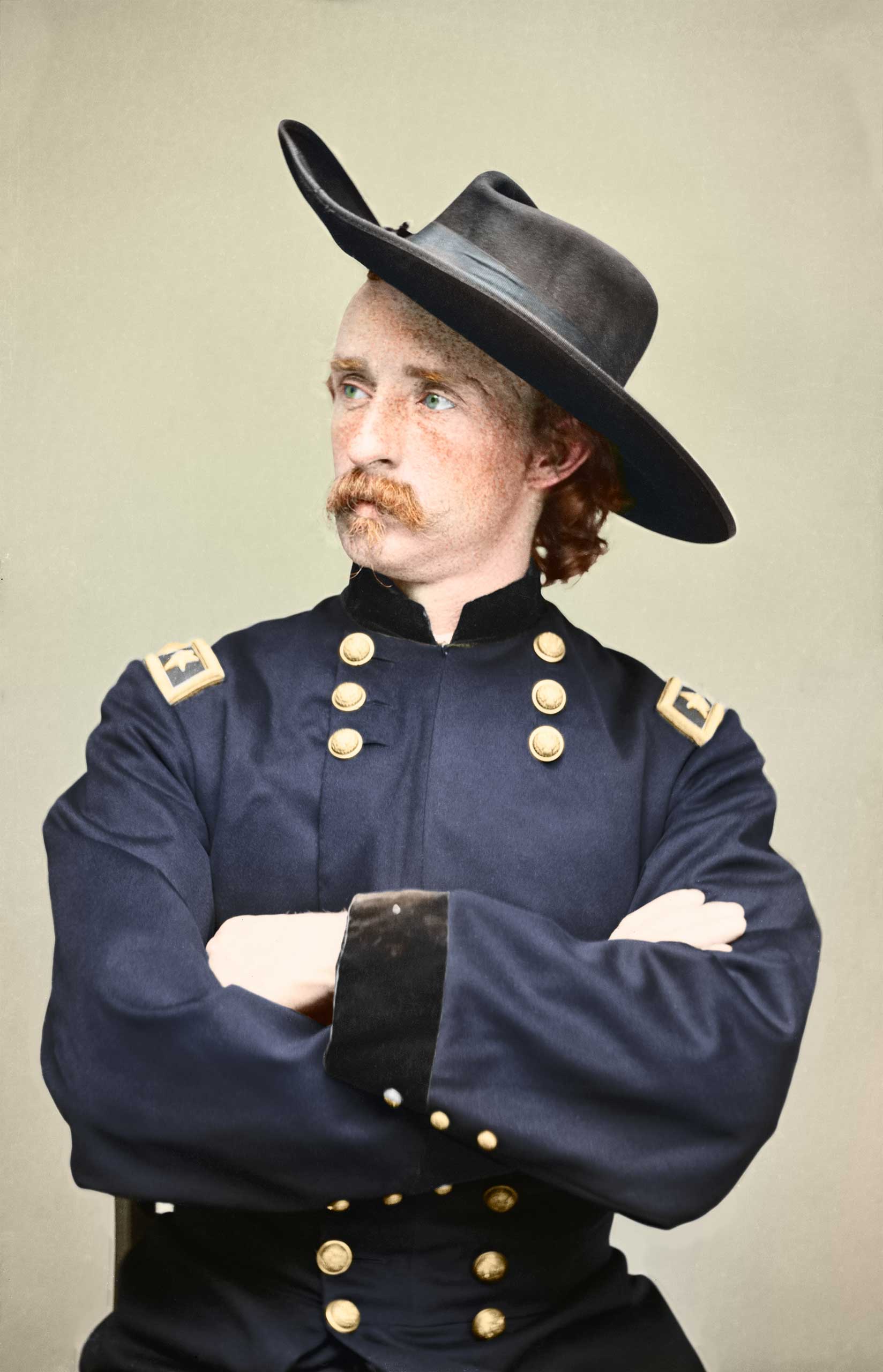 Portrait of Maj. Gen. George A. Custer, officer of the Federal Army, 1865.