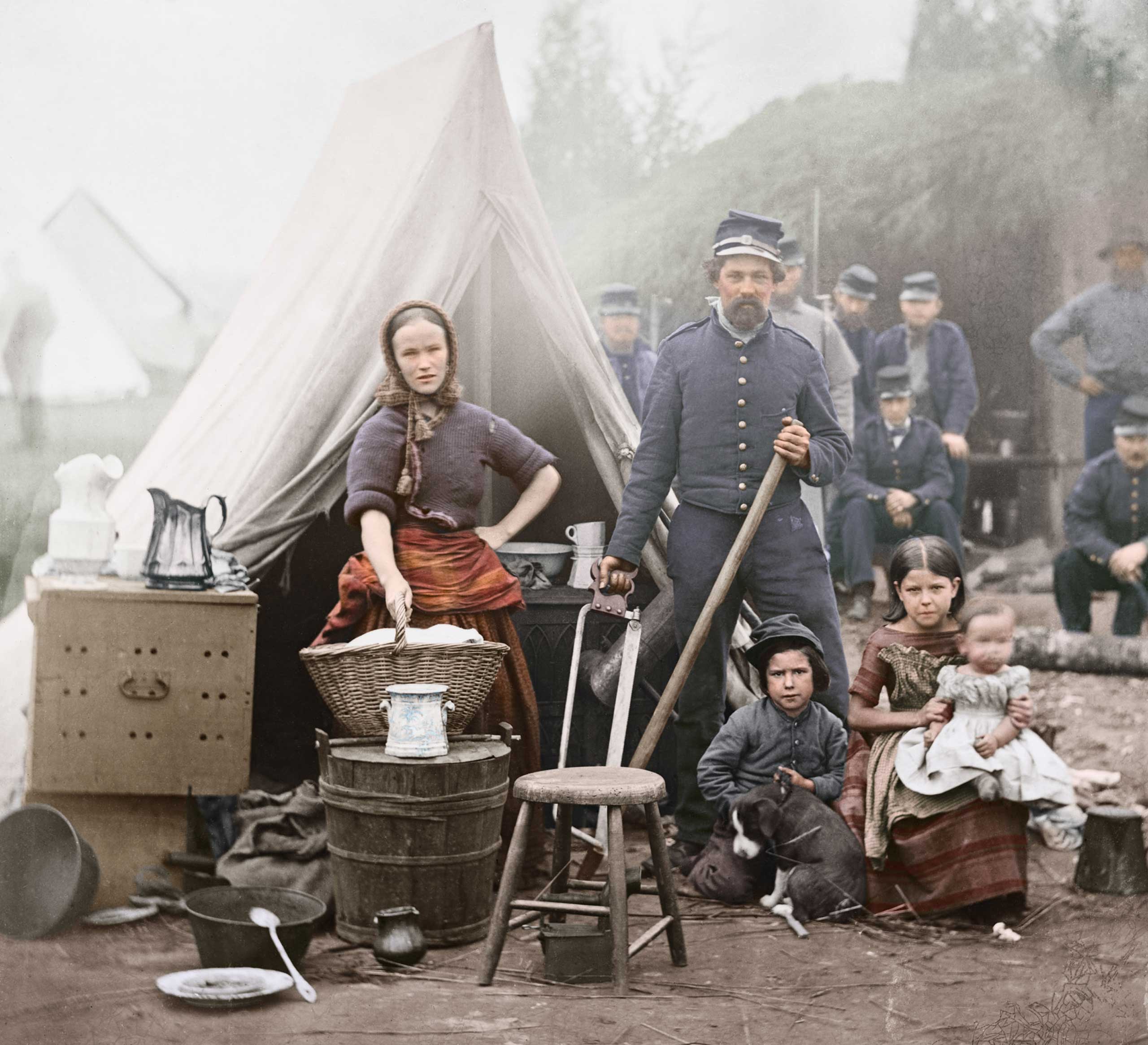 Washington, District of Columbia. Tent life of the 31st Penn. Inf. at Queen's farm, vicinity of Fort Slocum in Washington, DC, 1861.