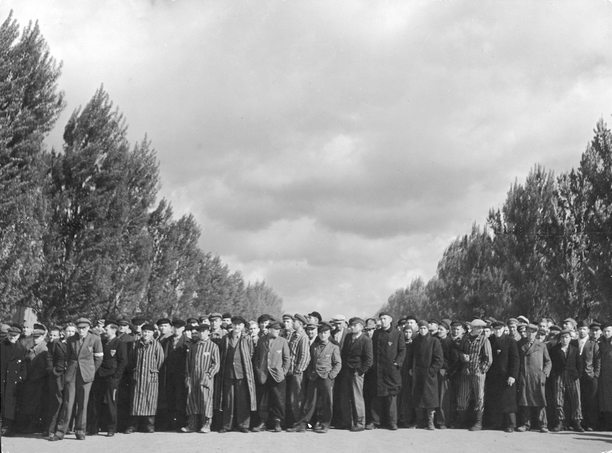 Liberated Dachau prisoners.