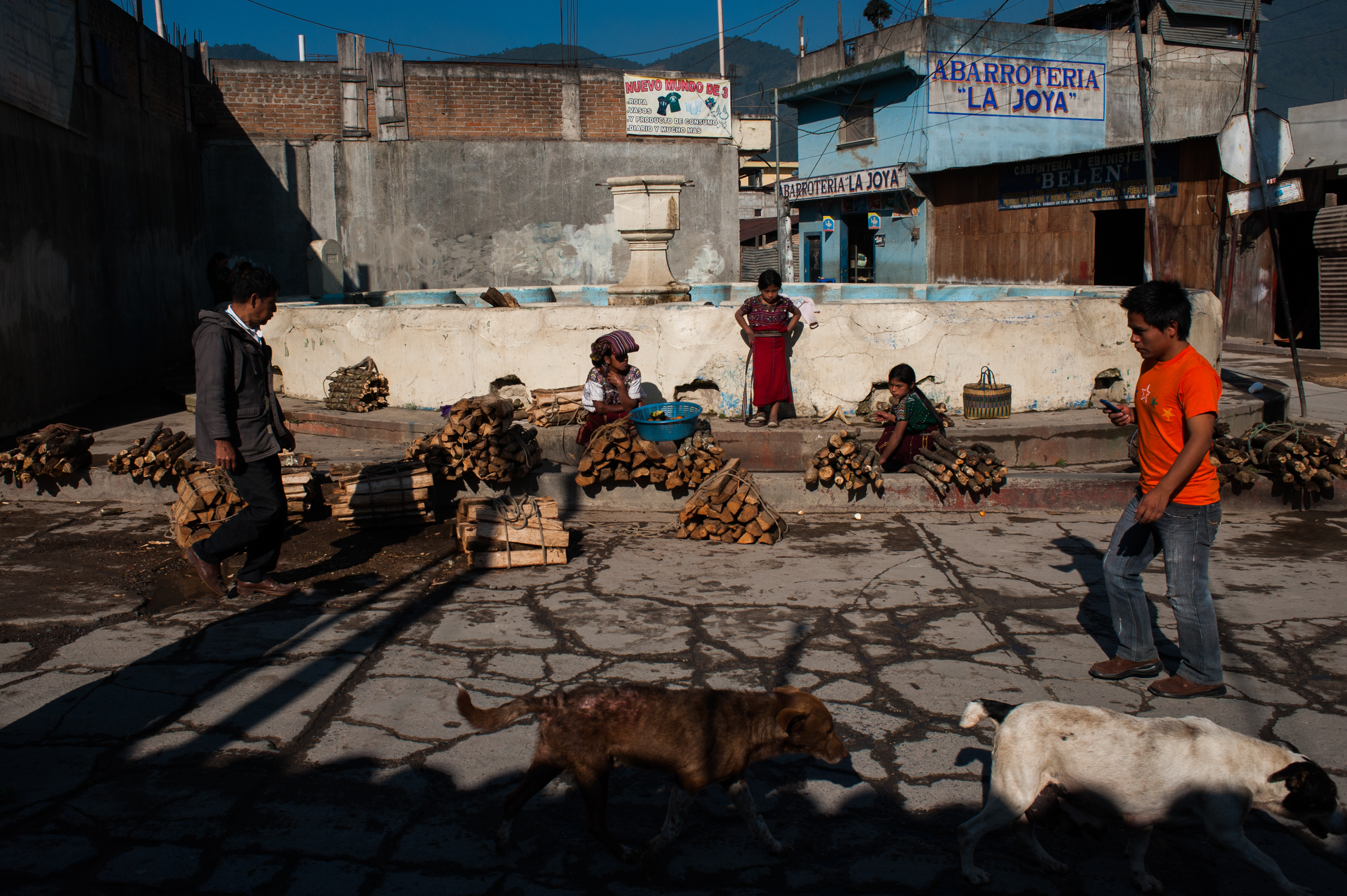 Firewood sellers in a Nebaj street.