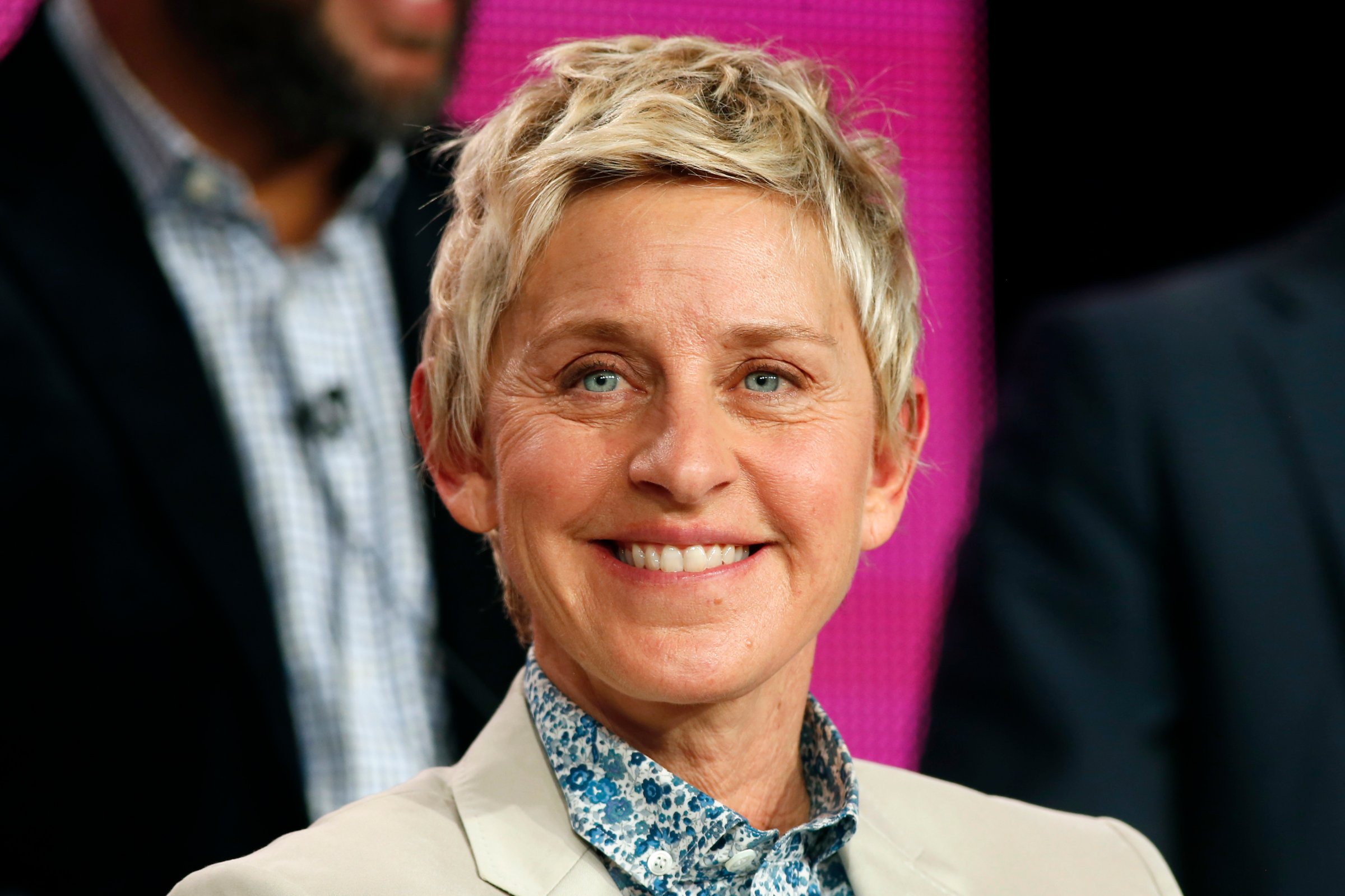 Executive Producer Ellen DeGeneres speaks about the NBC television show "One Big Happy" during the TCA presentations in Pasadena, California, January 16, 2015
