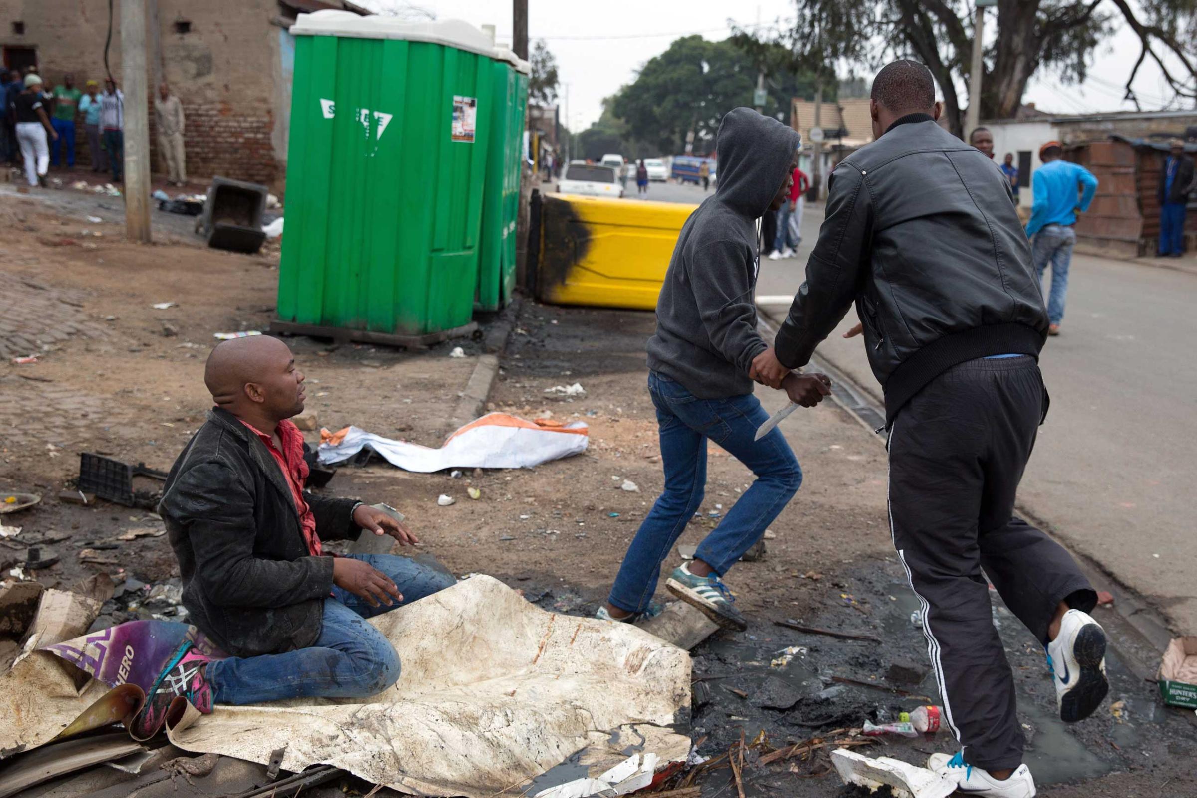 Mozambican national killed in xenophobic attack, Alexandra Township, South Africa - 18 Apr 2015