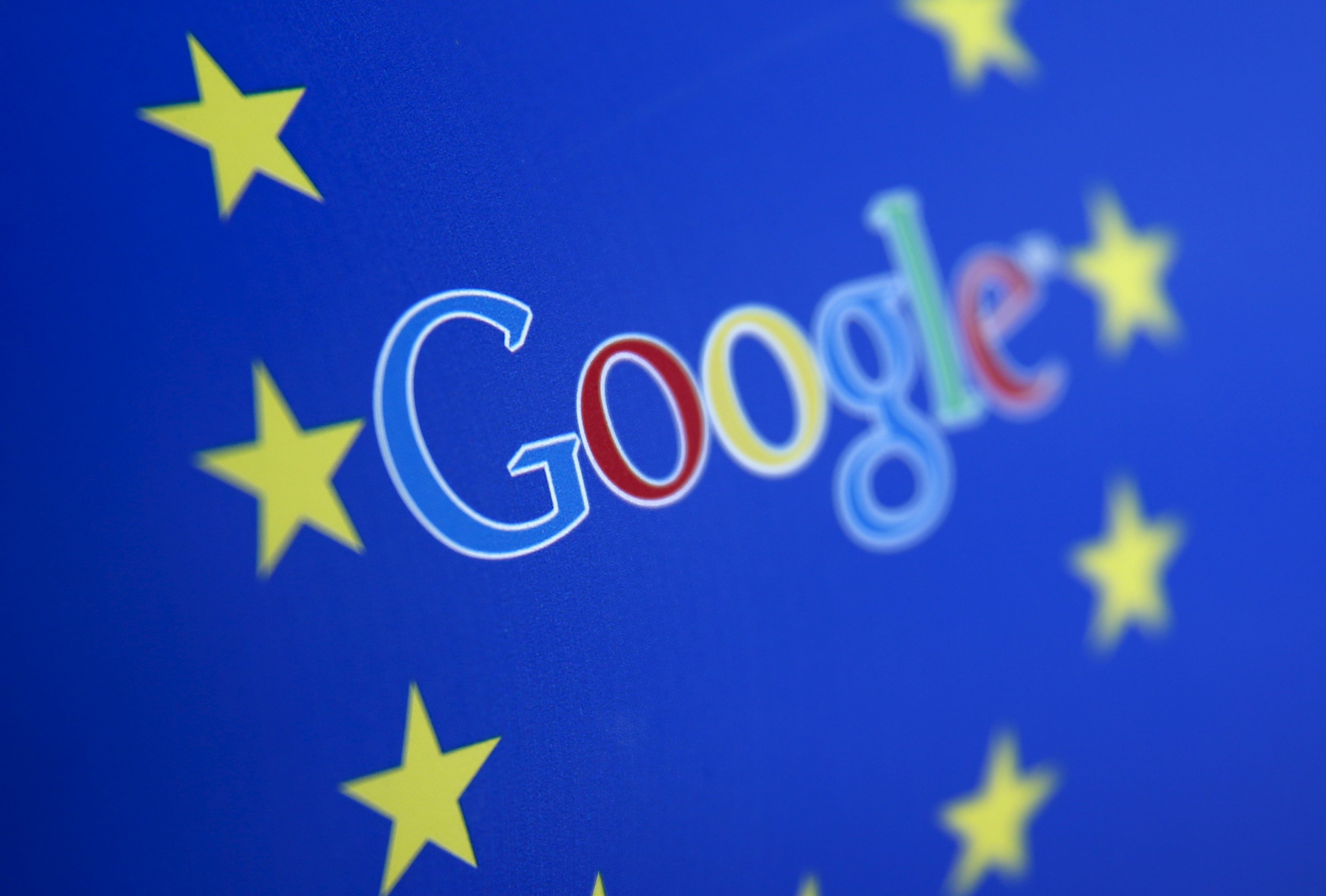 Google and European Union logos are seen in Sarajevo, in this April 15, 2015 photo illustration. (Dado Ruvic—Reuters)
