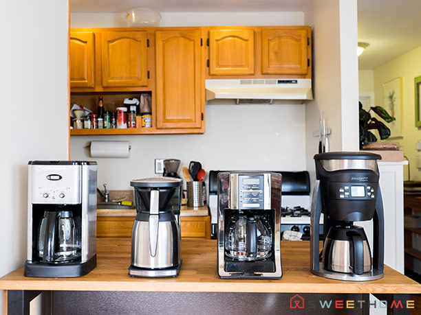The Bonavita (second from the left) is noticeably more compact than the other machines (The Sweethome)