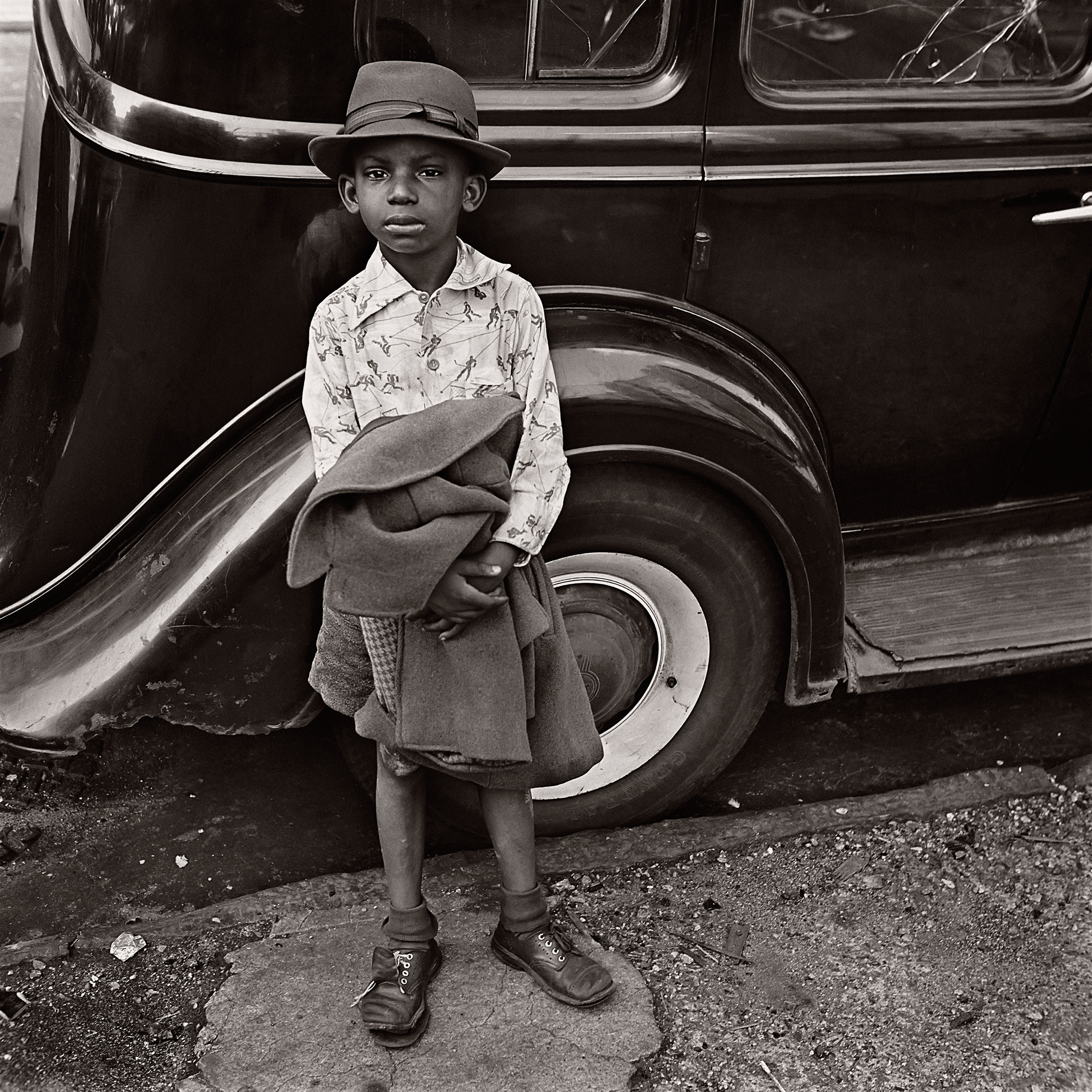 Boy and Car, New York City, 1949
