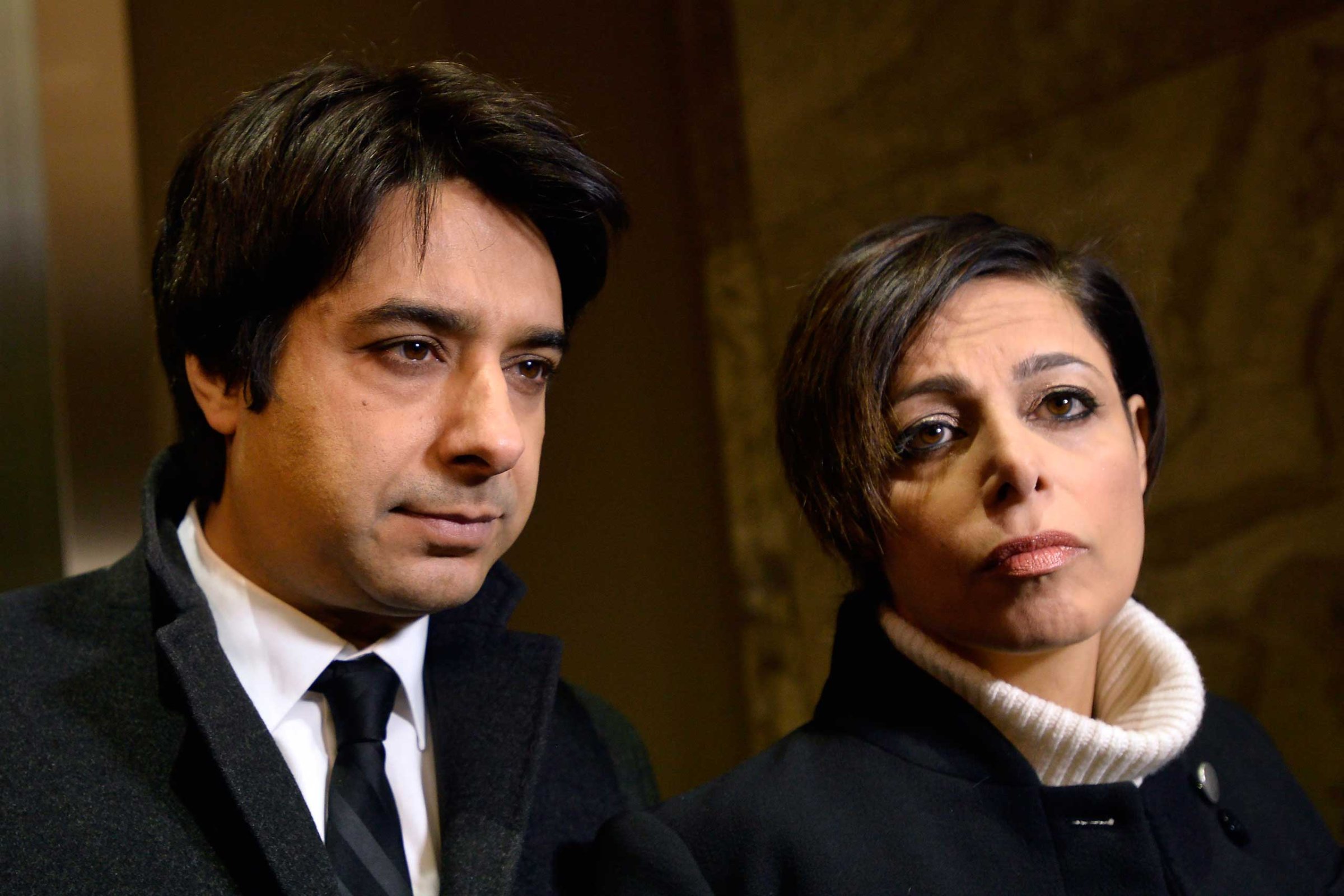 Former CBC radio host Jian Ghomeshi, left, and his lawyer, Marie Henein, arrive at court in Toronto on Jan. 8, 2015.
