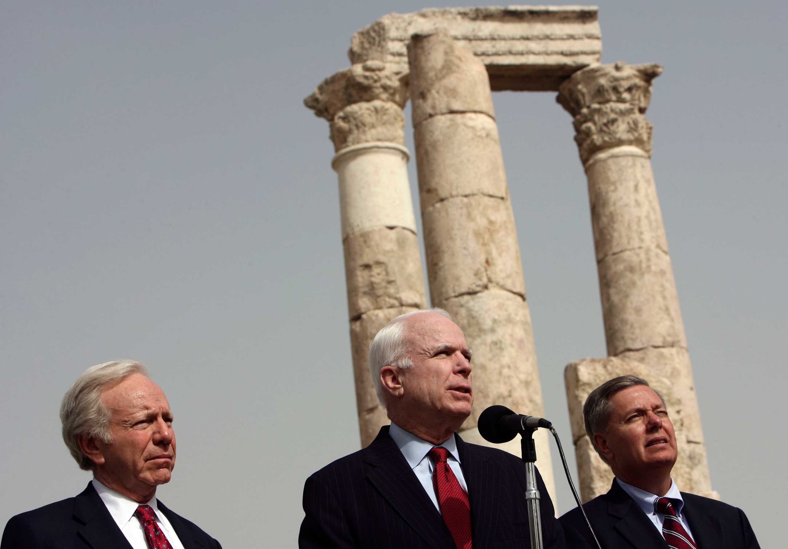 They even accompanied him on a campaign trip to Amman, Jordan, in 2008.