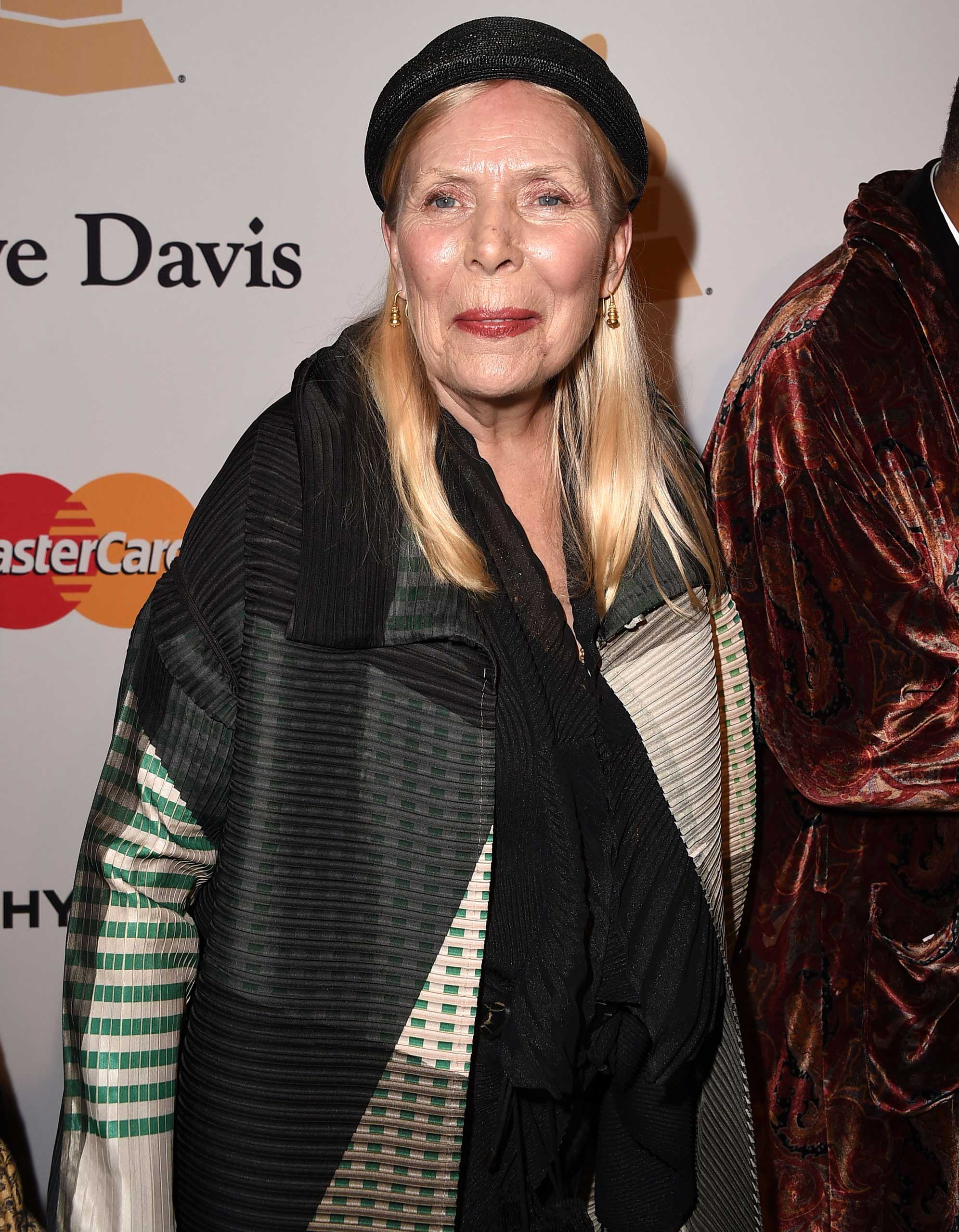 Joni Mitchell arrives at the Pre-GRAMMY Gala And Salute To Industry Icons Honoring Martin Bandier on February 7, 2015 in Los Angeles. (Steve Granitz—WireImage)