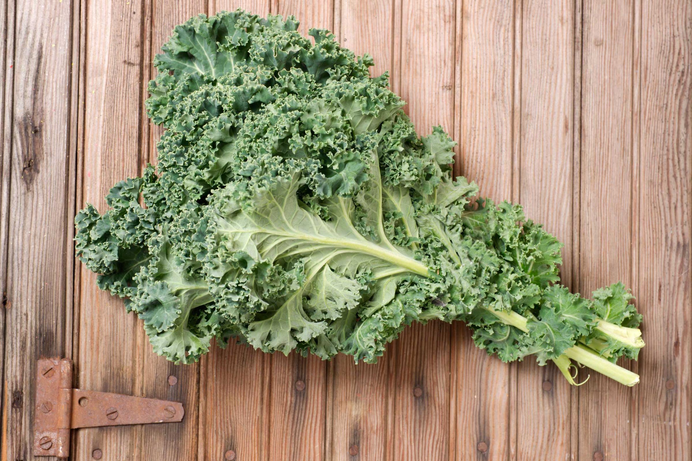 Fresh Kale on Weathered Door