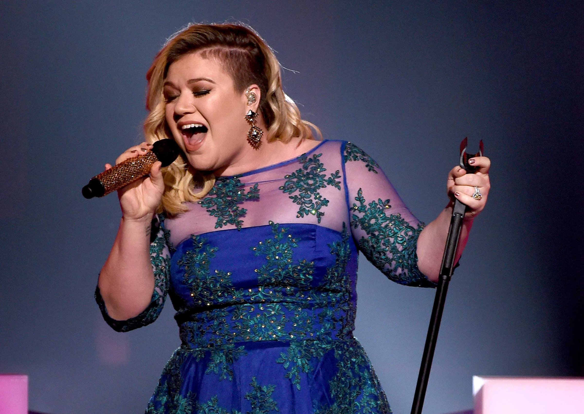 Singer Kelly Clarkson performs during the 2015 iHeartRadio Music Awards which broadcasted live on NBC from The Shrine Auditorium in Los Angeles on March 29, 2015.