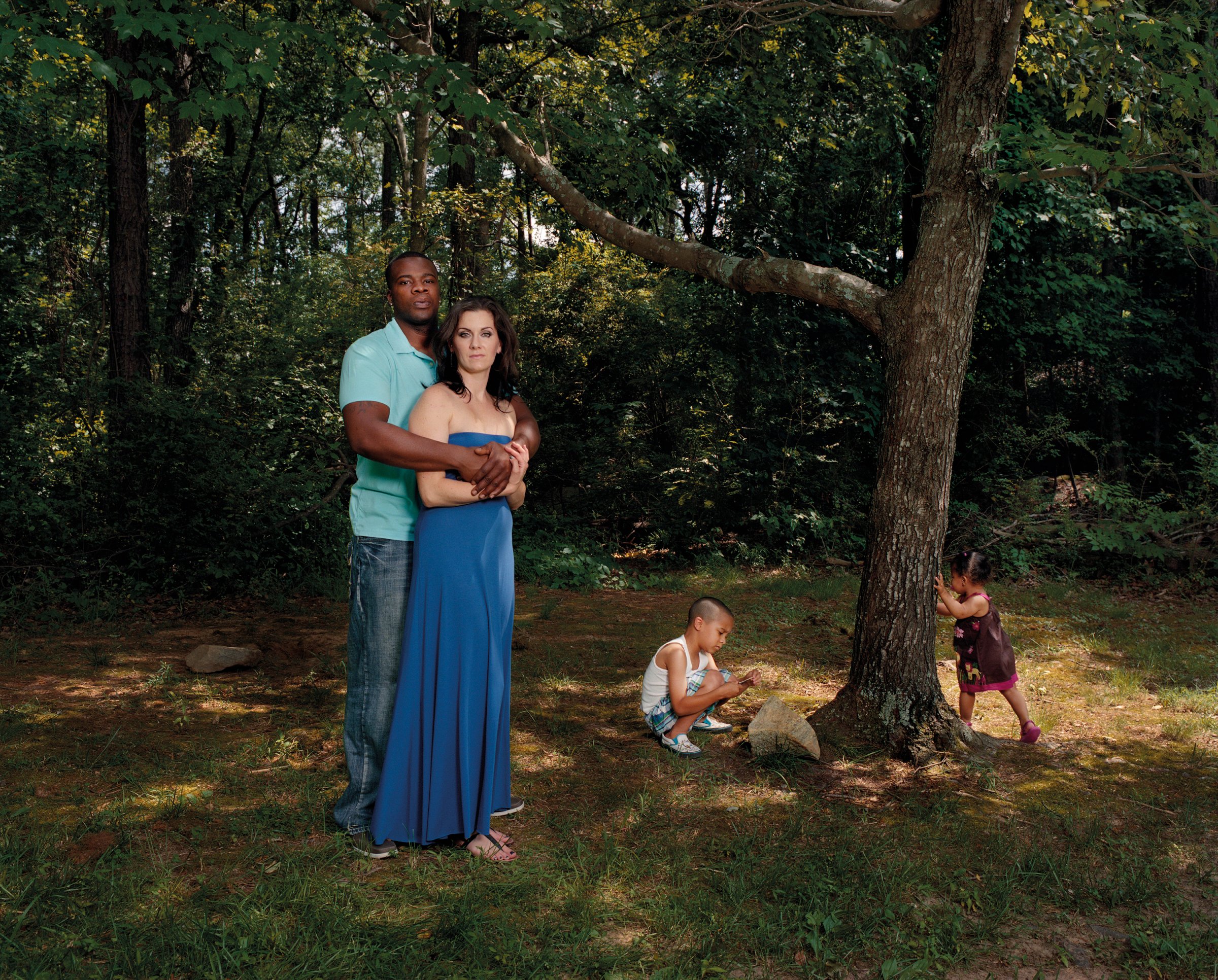 Anna with her husband and children, 2011