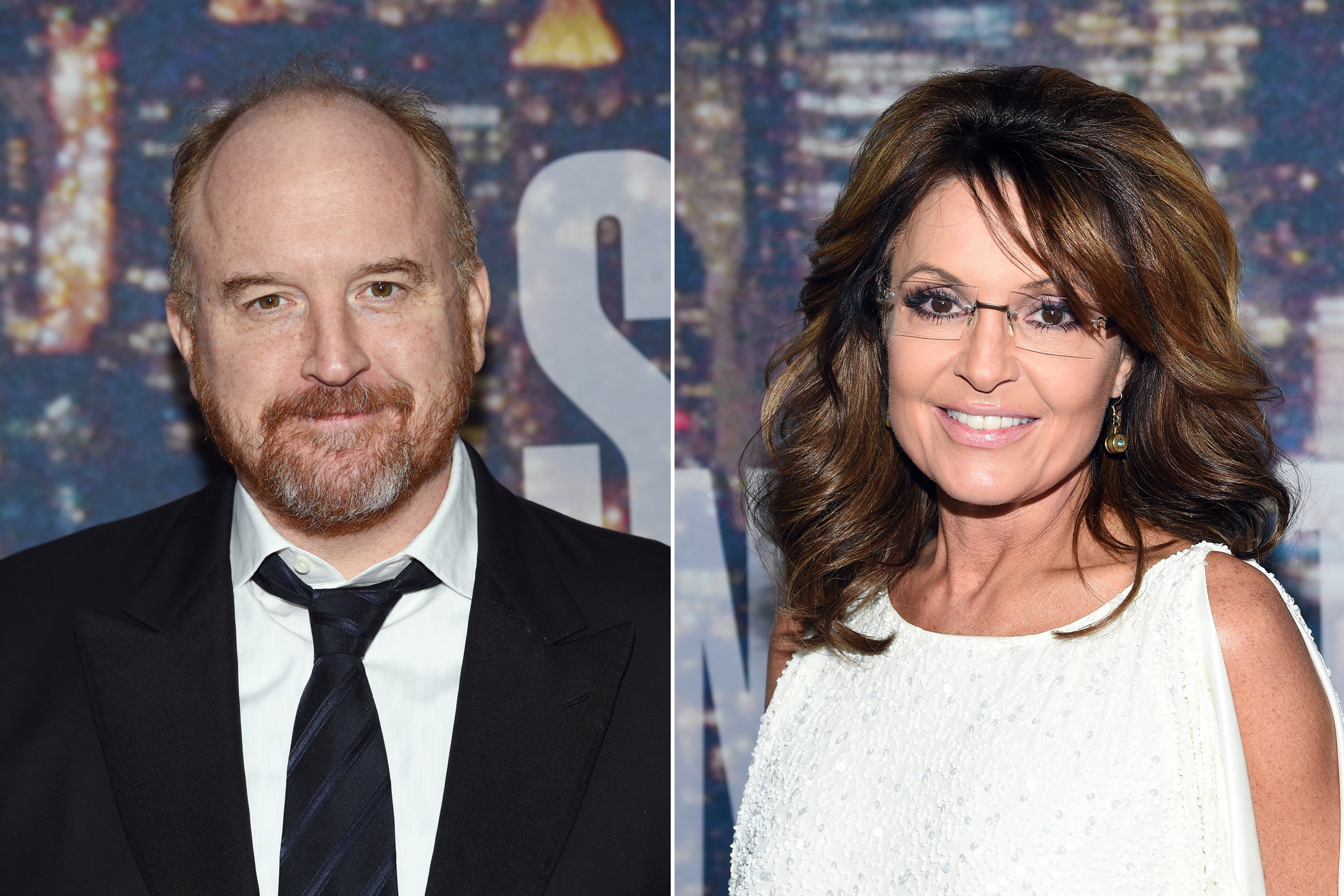 From left: Louis C.K. and Sarah Palin (Getty Images (2))