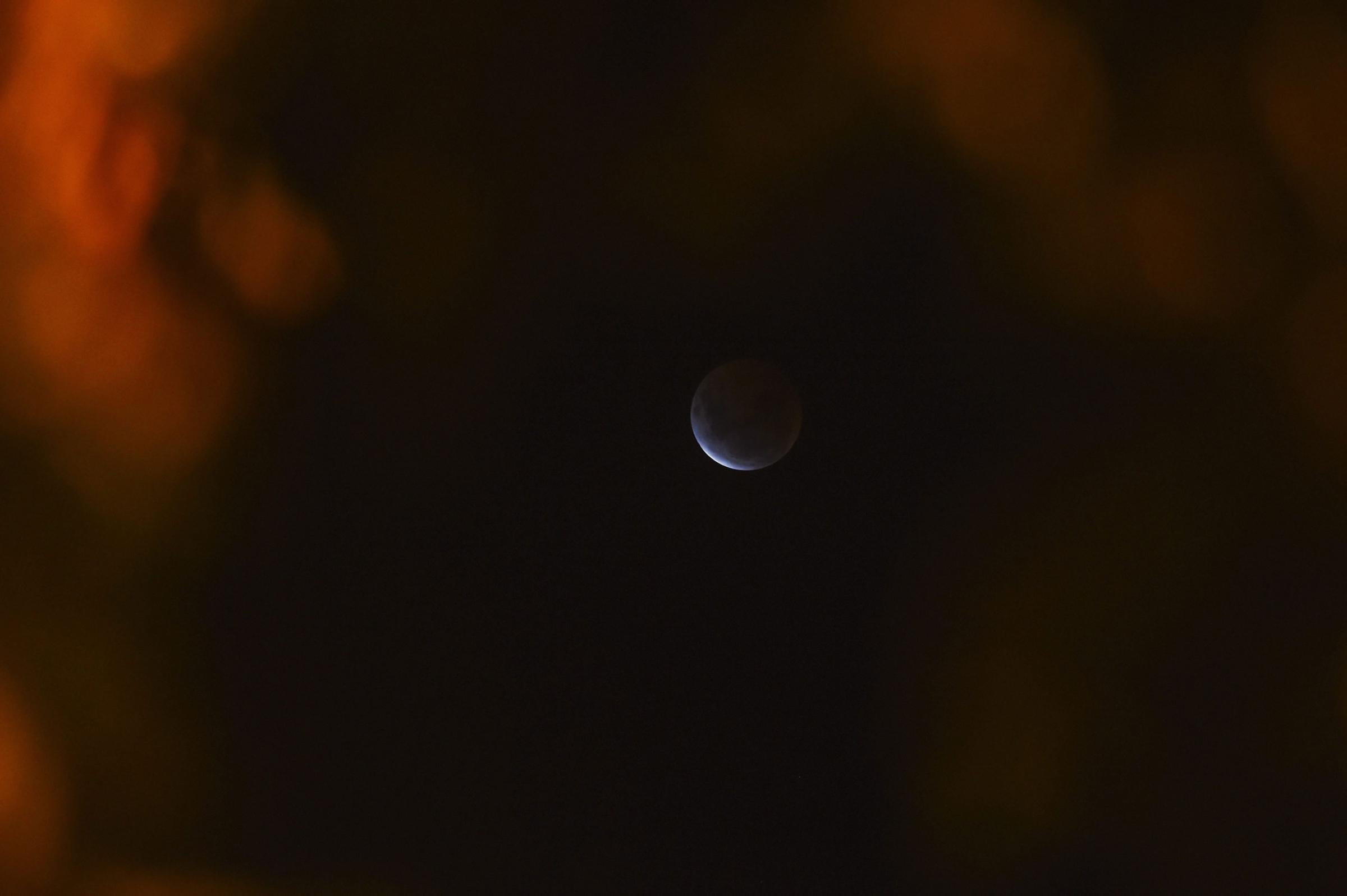 The beginning of the total lunar eclipse seen from Canberra, Australia, on April 4, 2015.