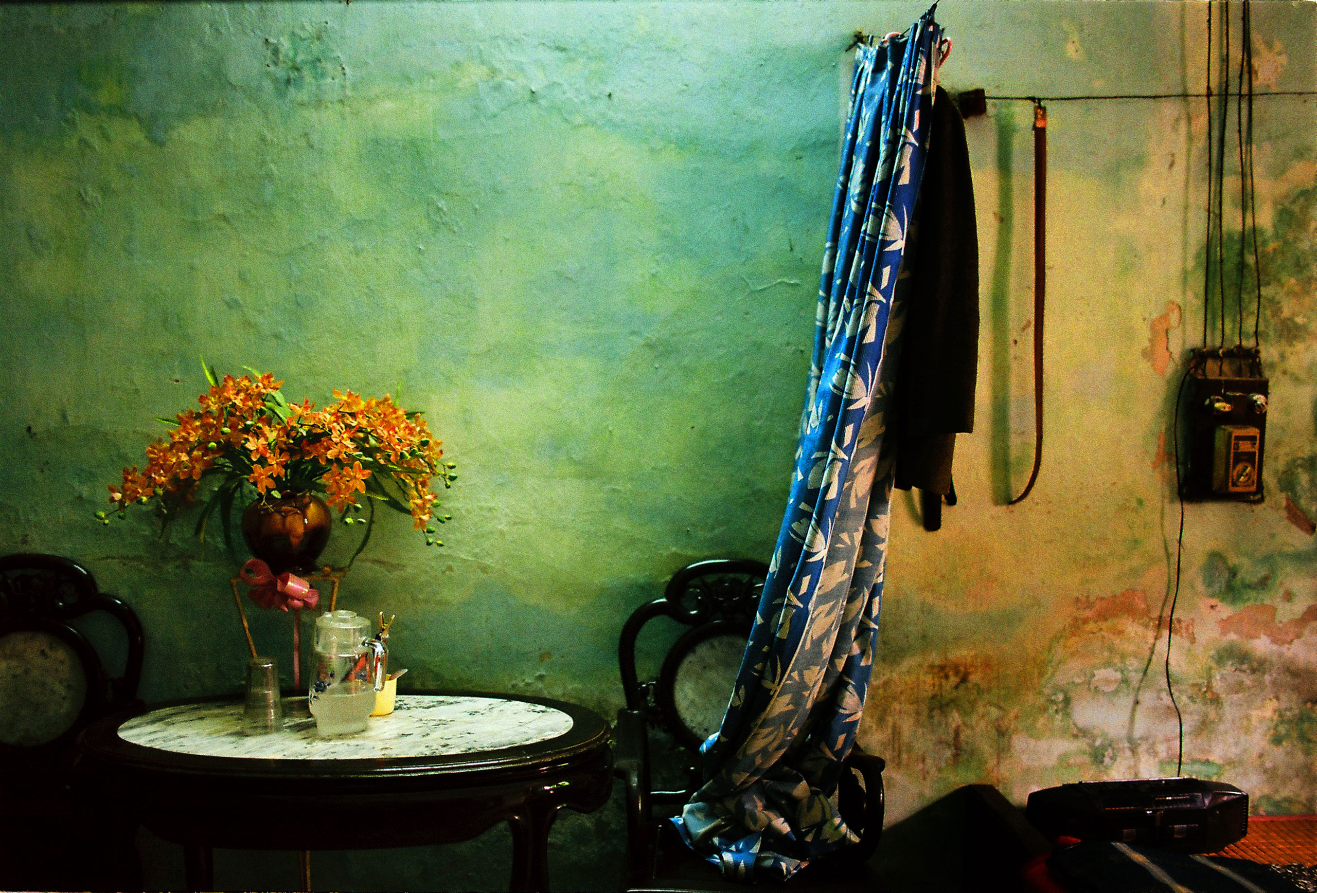 A bedroom decorated with flowers in an apartment located in Hanoi's old quarter, Feb. 1, 2010.