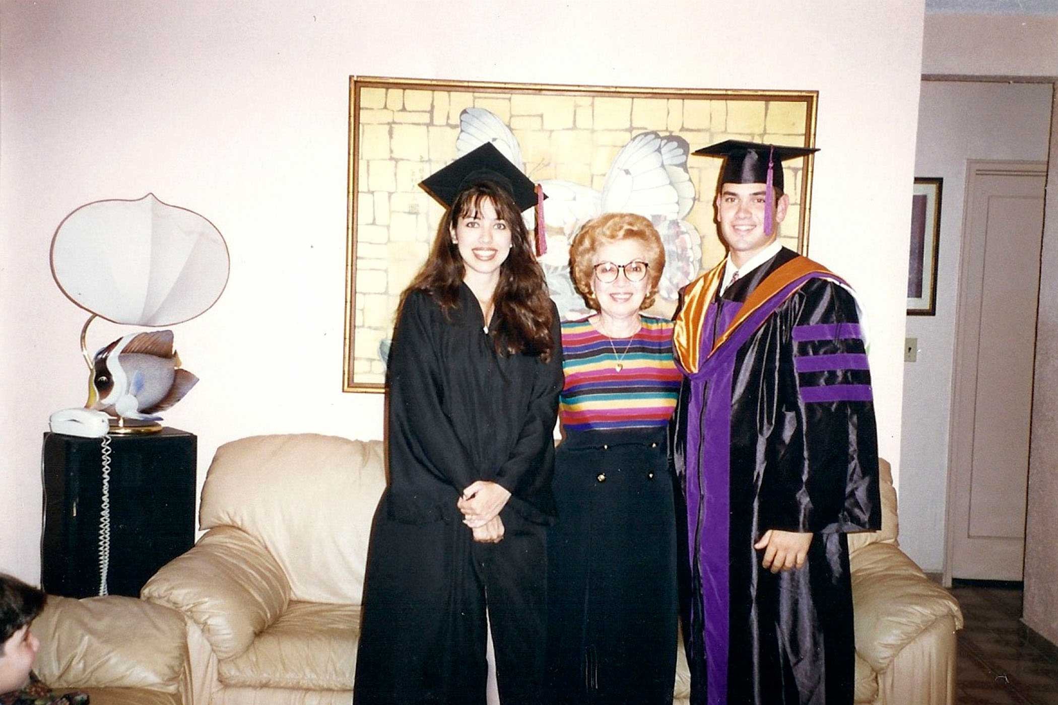 From right Marco Rubio with his mother and sister Veronica during his graduation from the University of Miami law school in 1996. Veronica graduated from Florida international university bachelor’s degree.