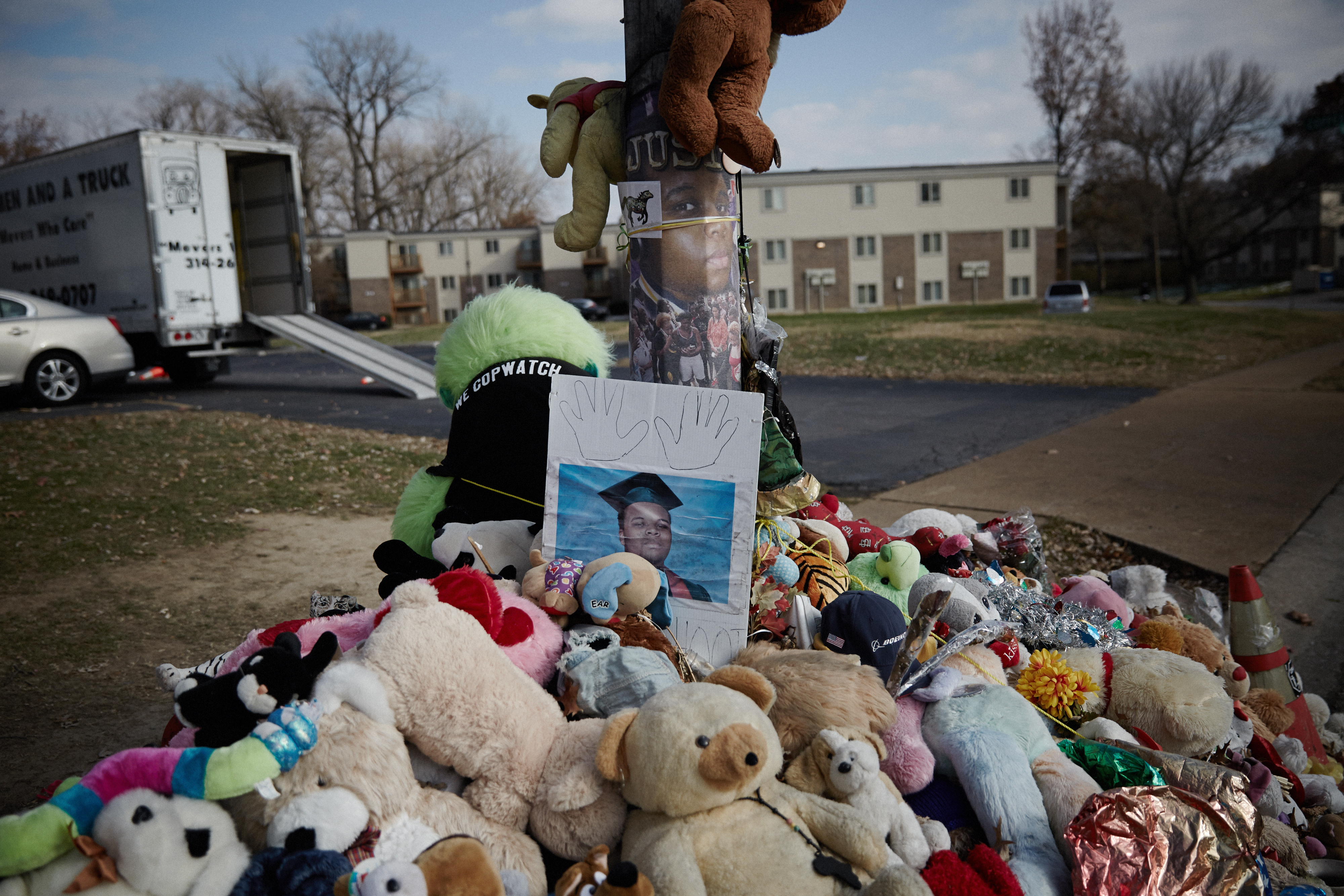Memorial seen on November 19, 2014, for Michael Brown, a man who was shot by police officer Darren Wilson. (Sebastiano Tomada—Getty Images)