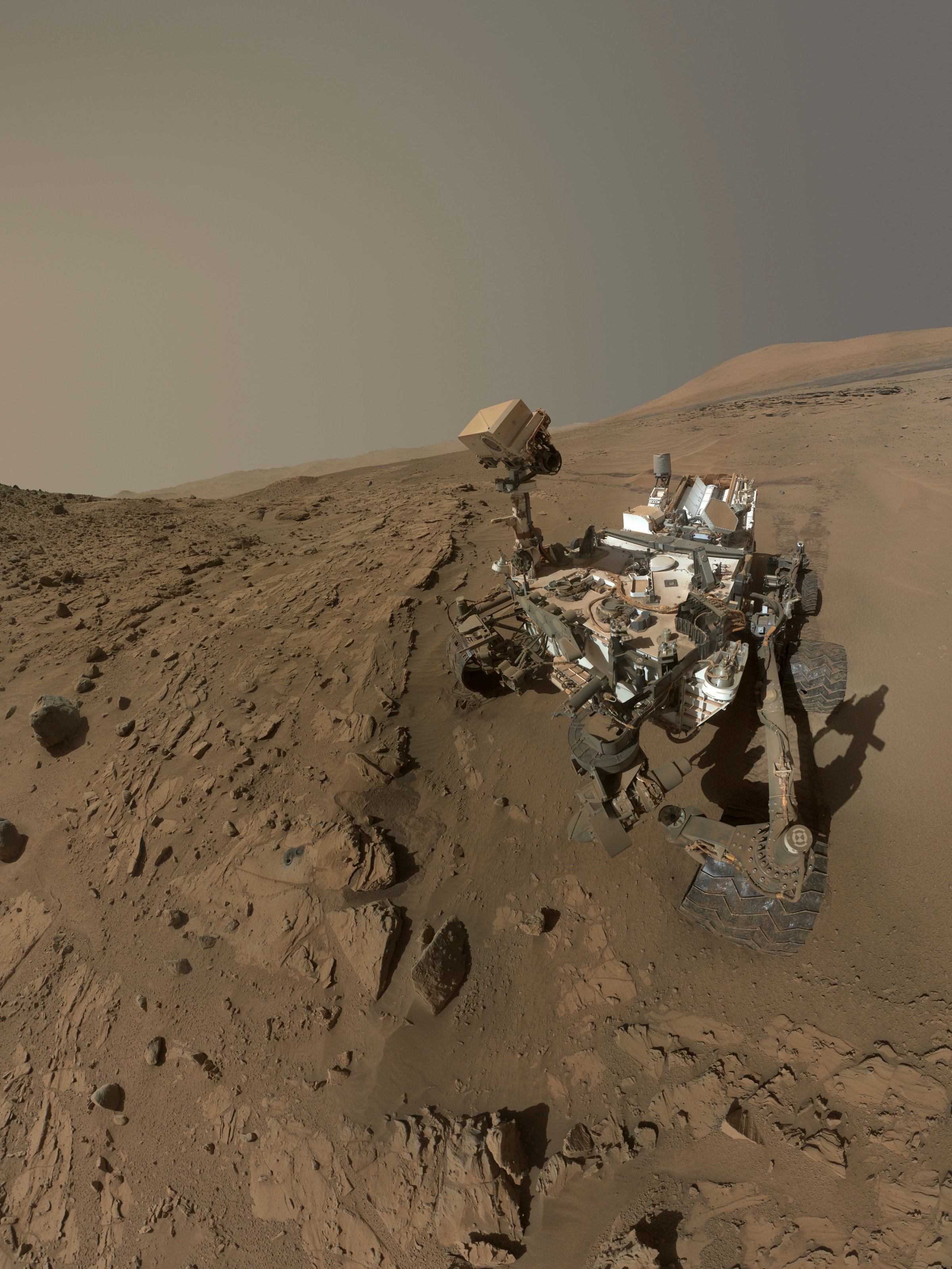 NASA's Mars Curiosity rover is pictured in this self-portrait where the rover drilled into a sandstone target called "Windjana" on Mars in this handout photo. June 2014.