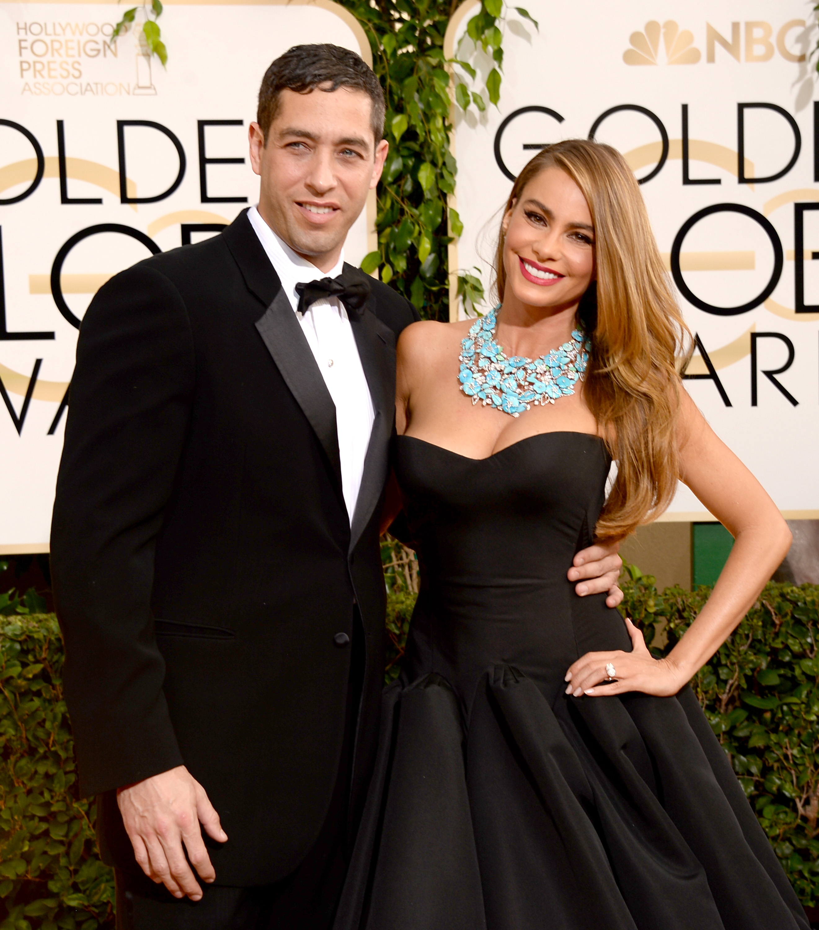 Nick Loeb (L) and actress Sofia Vergara attend the 71st Annual Golden Globe Awards held at The Beverly Hilton Hotel on Jan. 12, 2014 in Beverly Hills, Calif. (Jason Merritt&mdash;Getty Images)