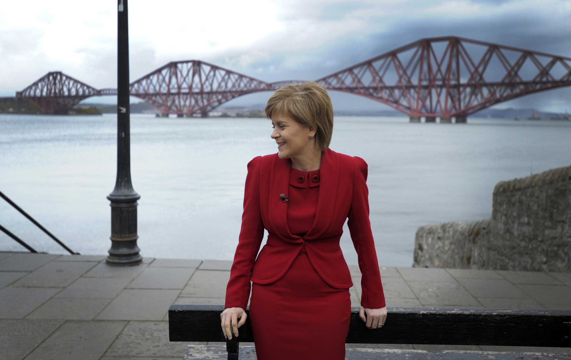 First Minister of Scotland and leader of the Scottish National Party Nicola Sturgeon campaigns in South Queensferry on the outskirts of Edinburgh on April 28, 2015.