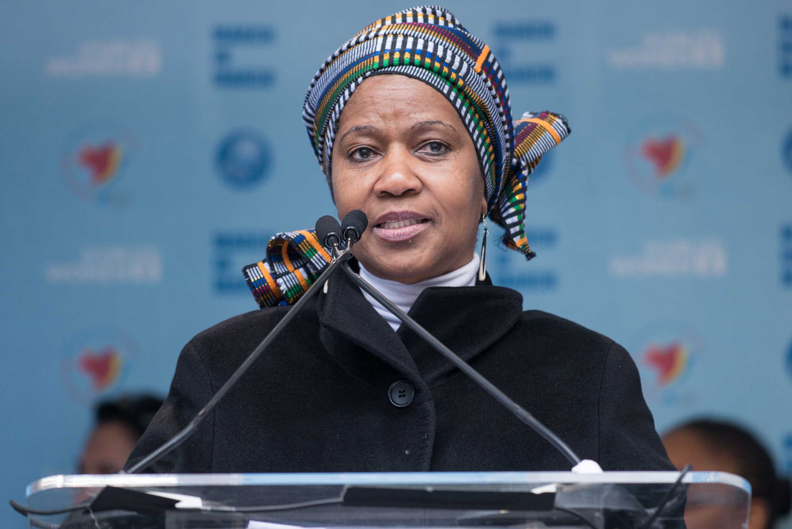 Assistant Secretary General Phumzile Mlambo-Ngcuka attends the 2015 International Women's Day March at Dag Hammarskjold Plaza in New York City on March 8, 2015. (Mark Sagliocco—Getty Images)