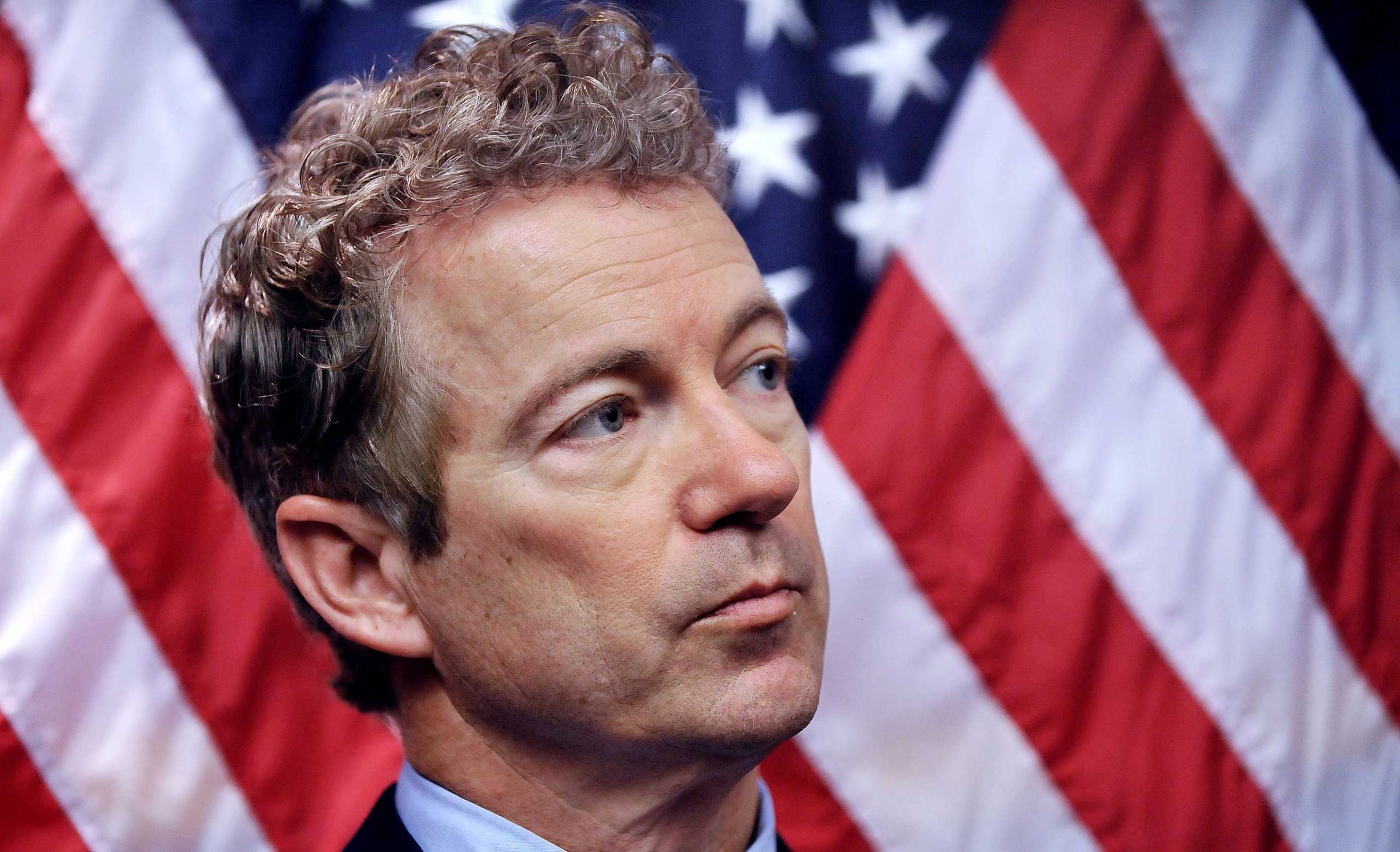 Sen. Rand Paul (R-Ky.) looks on at a press conference to discuss "The Compassionate Access, Research Expansion and Respect States (CARERS) Act" in Washington on March 10, 2015.