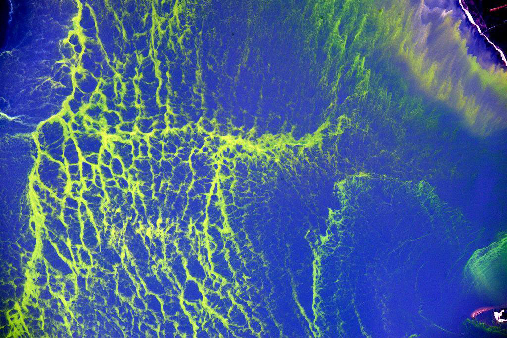 Hopefully this is pollen or algae and not something man made. #YearInSpace  - via Twitter on April 10, 2015
