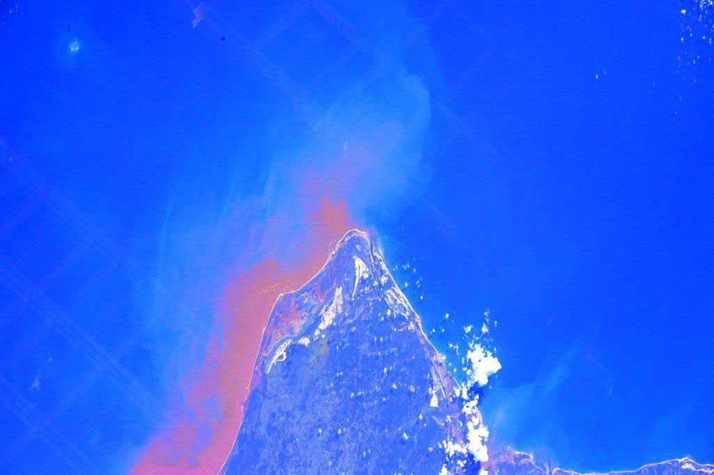 Madagascar drains its red mud into the Indian Ocean. #YearInSpace  - via Twitter on April 9, 2015