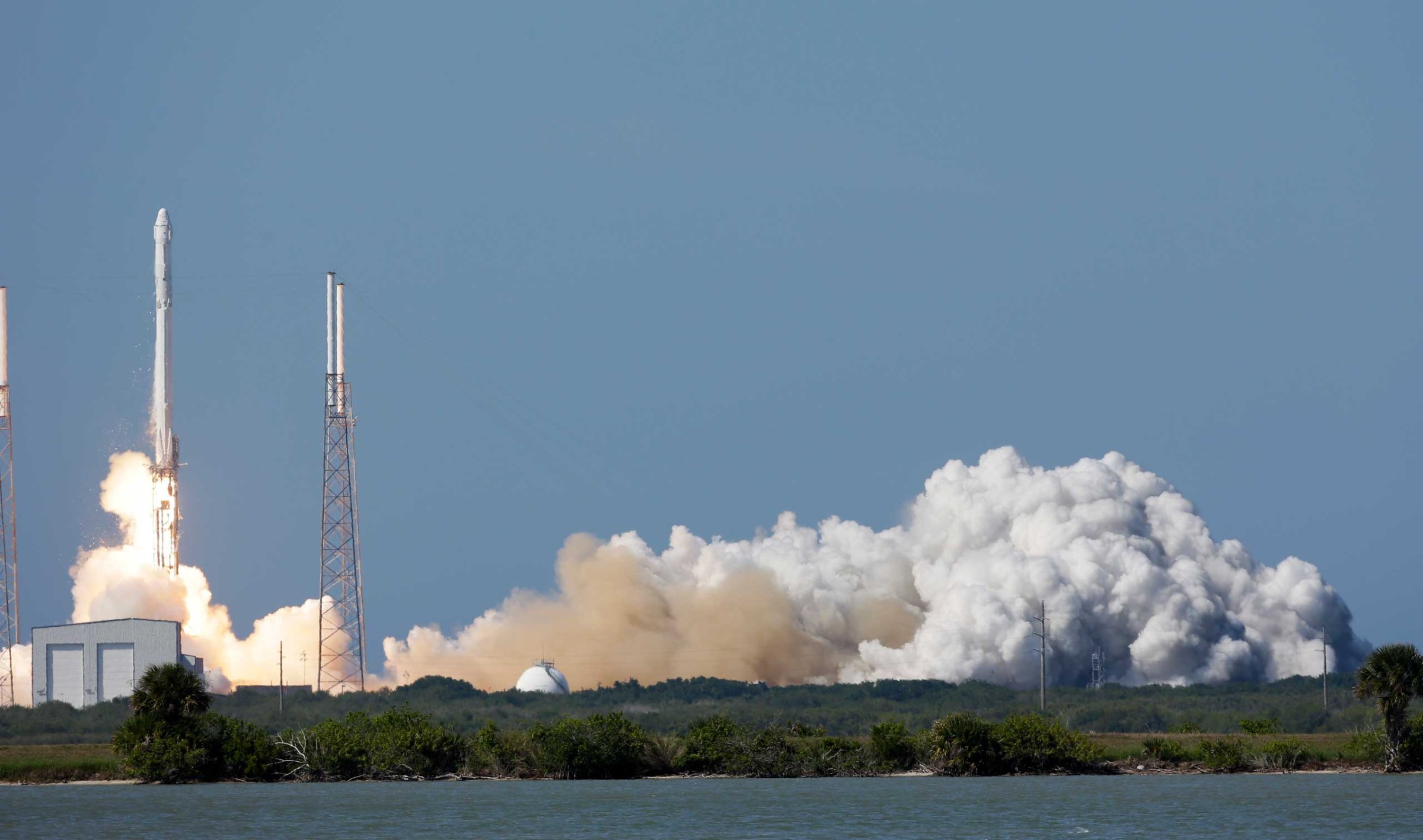 The Falcon 9 SpaceX rocket lifts off from launch at the Cape Canaveral Air Force Station in Cape Canaveral, Fla., on Apr. 14, 2015.