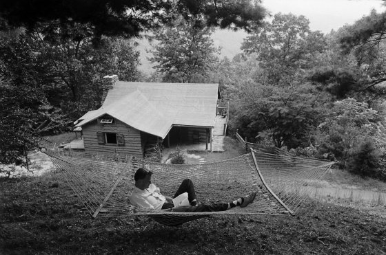 Billy Graham at home in North Carolina, 1955.