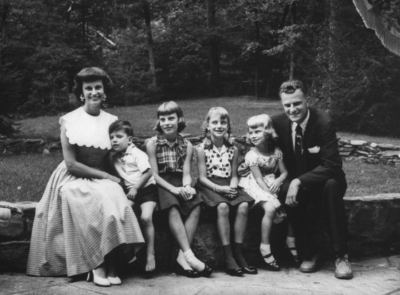 Billy Graham with his family in 1955