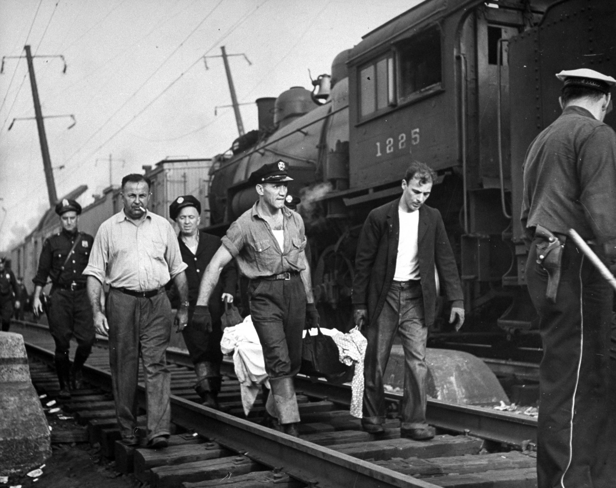 Scene from the 1943 Congressional Limited train wreck in Philadelphia.