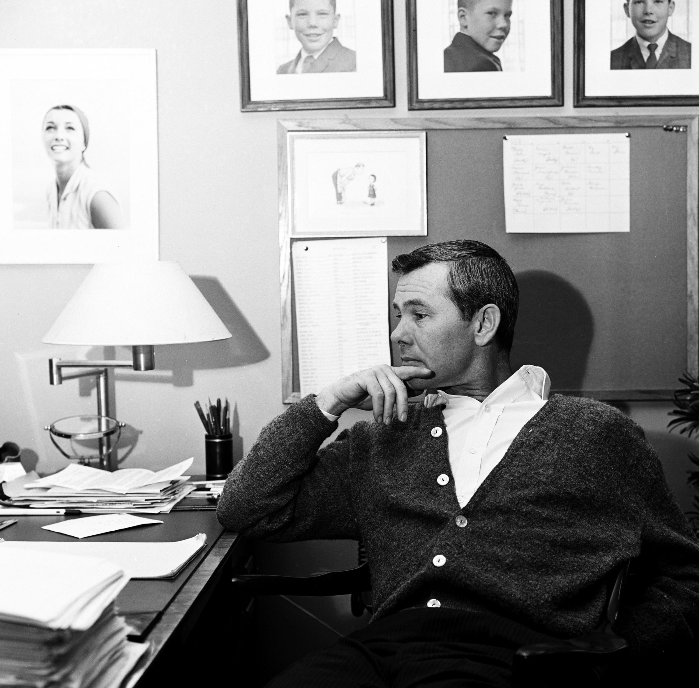 The Tonight Show starring Johnny Carson: Host Johnny Carson in his office in March, 1965.