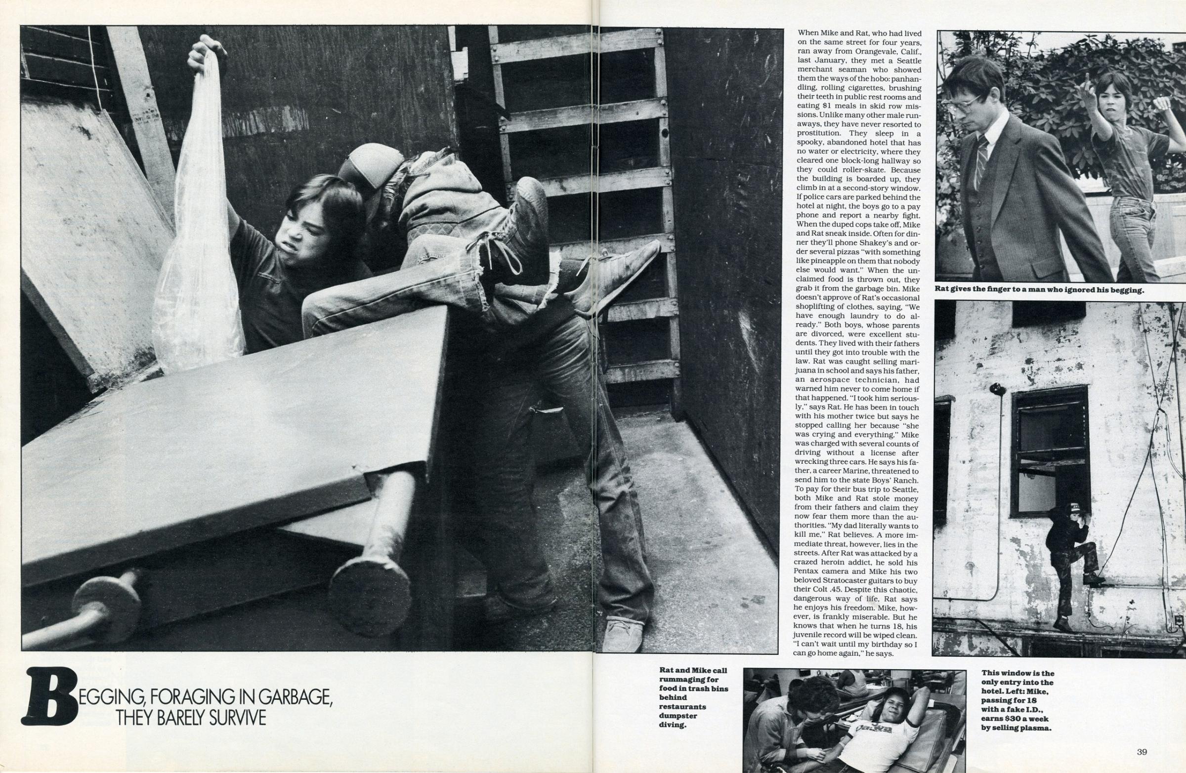 "Streets of the Lost: Runaway Kids eke out a mean life in Seattle"—LIFE magazine, July 1983.