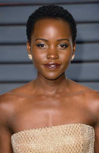 Lupita Nyong'o arrives at the 2015 Vanity Fair Oscar Party in Beverly Hills on Feb. 22, 2015. (Anthony Harvey—Getty Images)