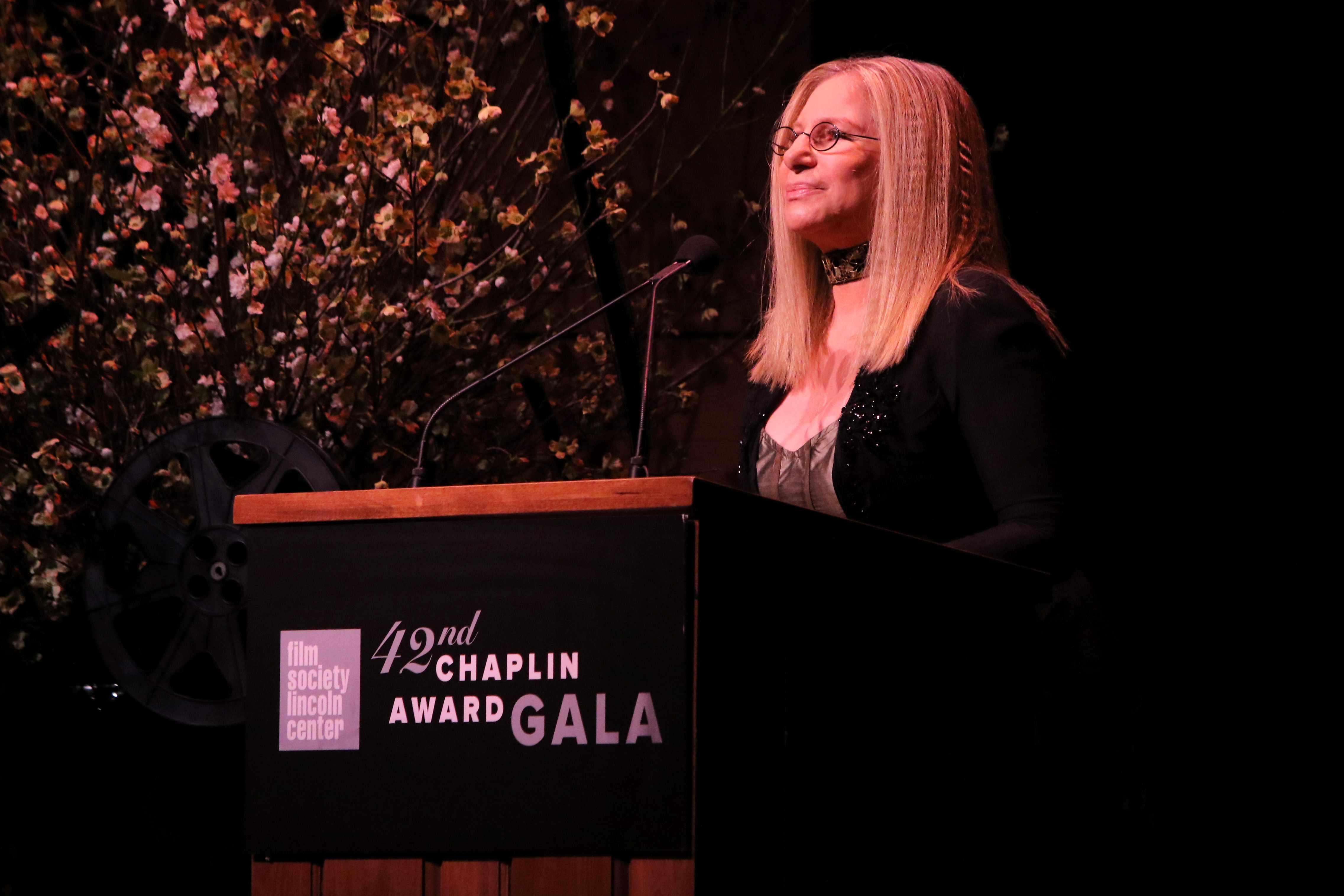 NEW YORK, NY - APRIL 27:  (EXCLUSIVE COVERAGE) Barbra Streisand speaks onstage at the 42nd Chaplin Award Gala at Alice Tully Hall, Lincoln Center on April 27, 2015 in New York City.  (Photo by Jim Spellman/WireImage) (Jim Spellman&mdash;WireImage)