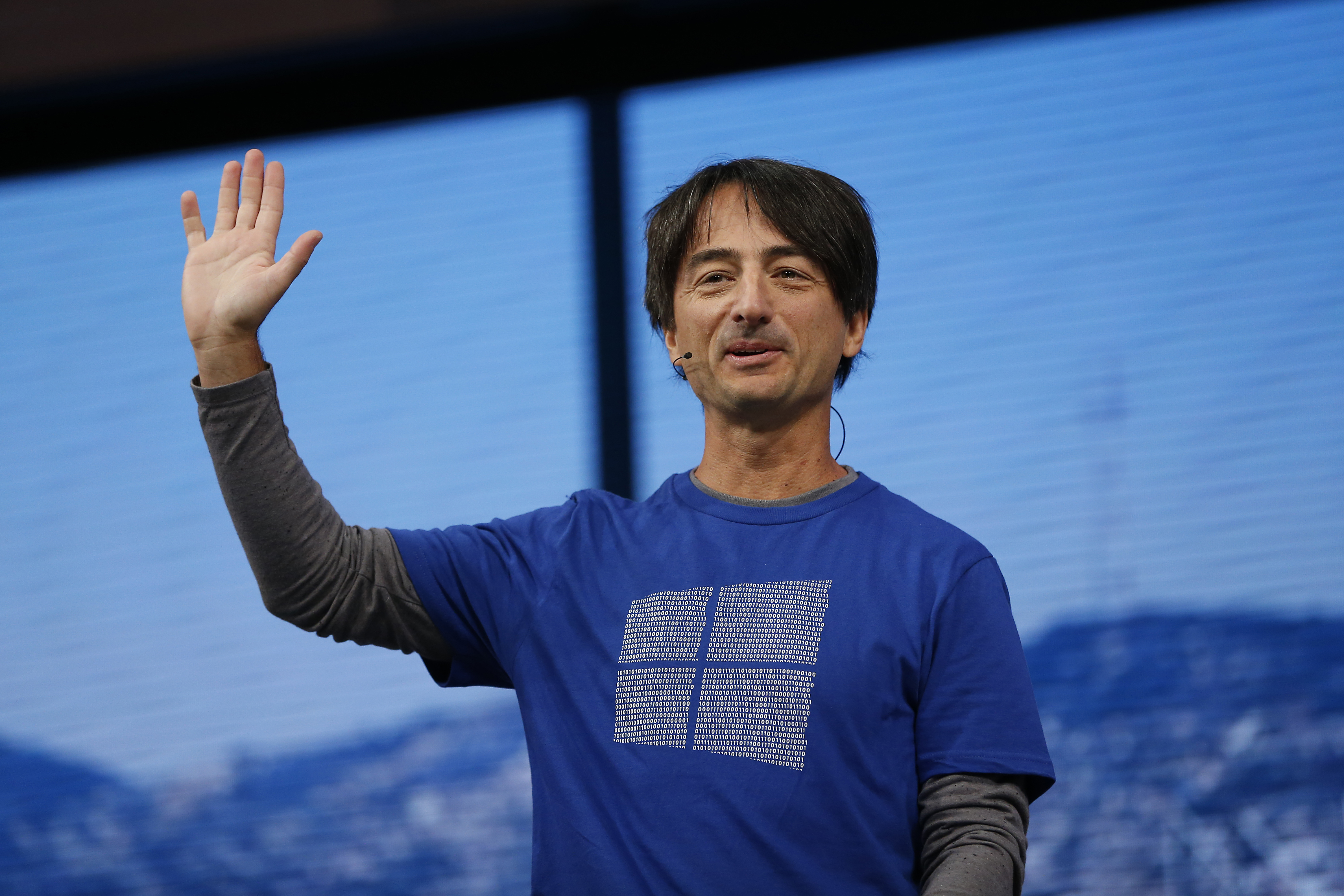 Joe Belfiore, corporate vice president, operating systems group at Microsoft, speaks on stage during the 2015 Microsoft Build Conference on April 29, 2015 at Moscone Center in San Francisco, California. (Stephen Lam—Getty Images)
