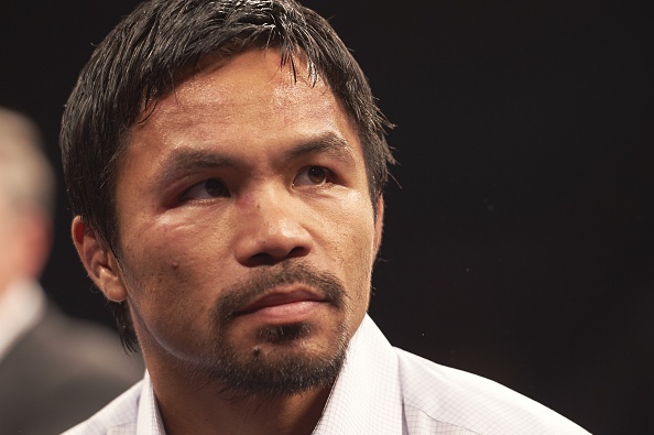 Manny Pacquiao during press conference after the title unification fight vs Floyd Mayweather in Las Vegas on May 2, 2015. (Robert Beck—Sports Illustrated/Getty Images)