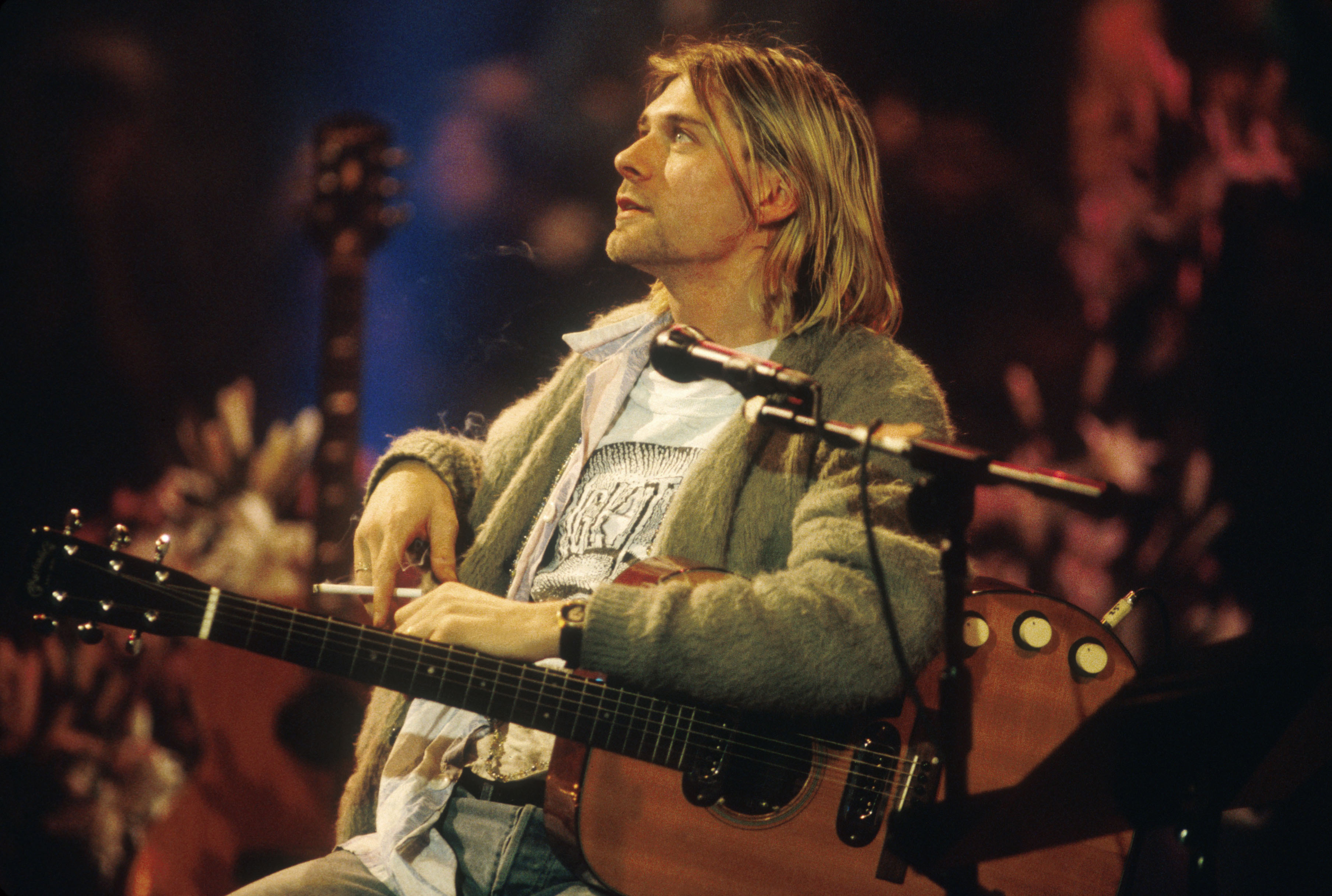 Kurt Cobain of Nirvana during the taping of <i>MTV Unplugged</i> at Sony Studios in New York City on Nov. 18, 1993 (Frank Micelotta—Getty Images)