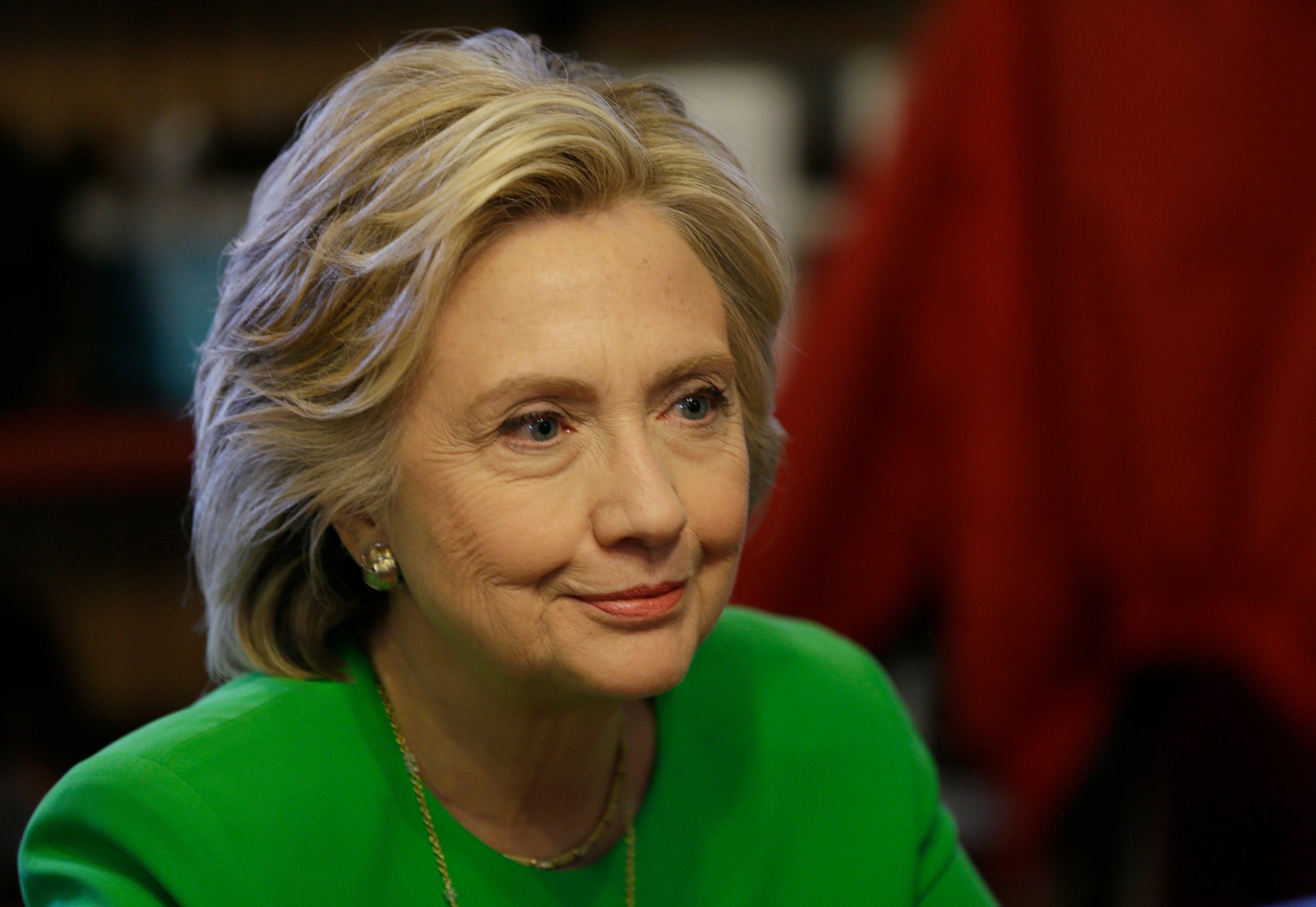 Hillary Rodham Clinton at a meeting in LeClaire, Iowa on April 14, 2015.
