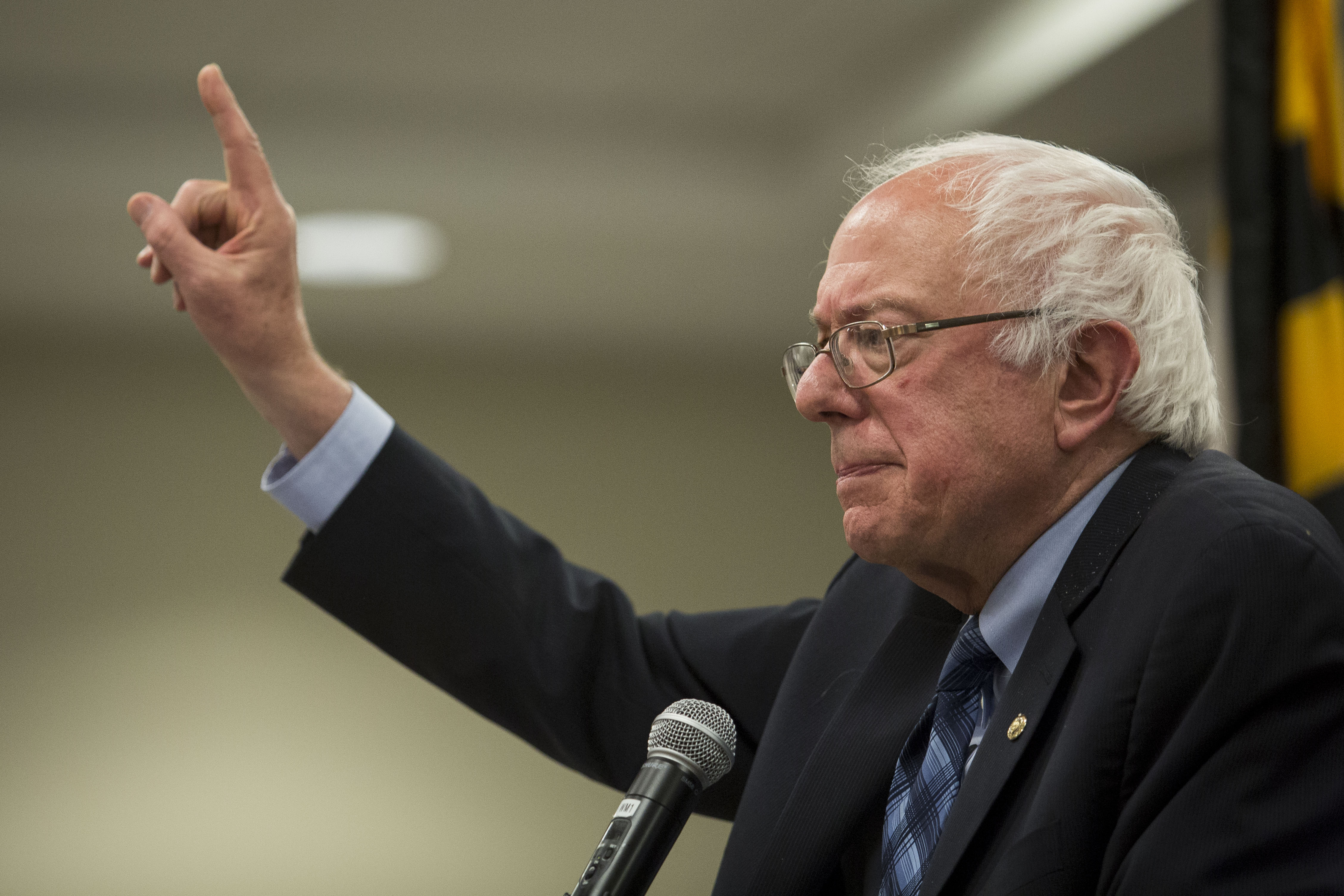 U.S. Sen. Bernie Sanders speaks at a town hall meeting at the International Brotherhood of Electrical Workers Local Union 26 office May 5, 2015 in Lanham, Maryland. (Drew Angerer—Getty Images)