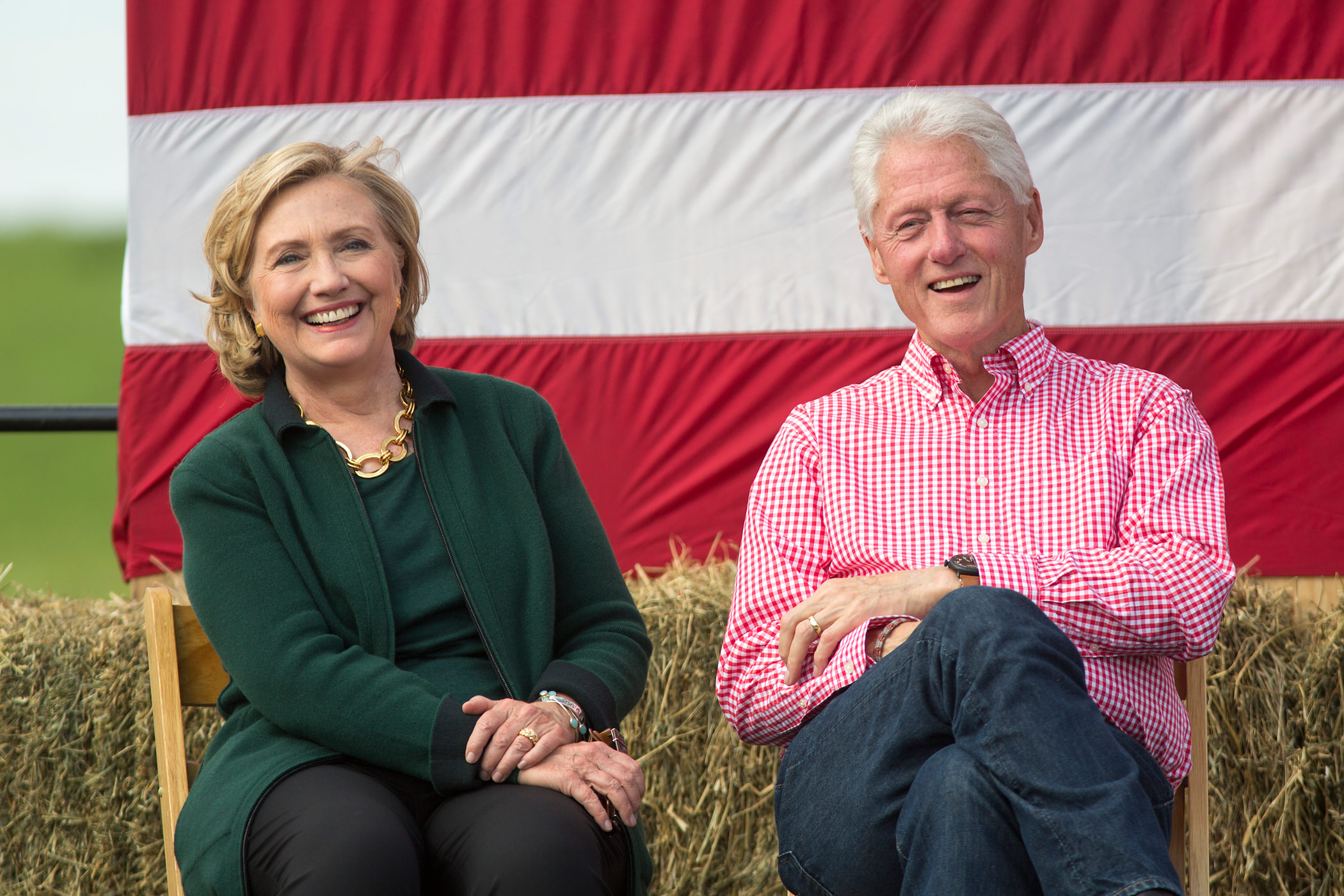 Hillary Clinton attends a Steak Fry in Iowa