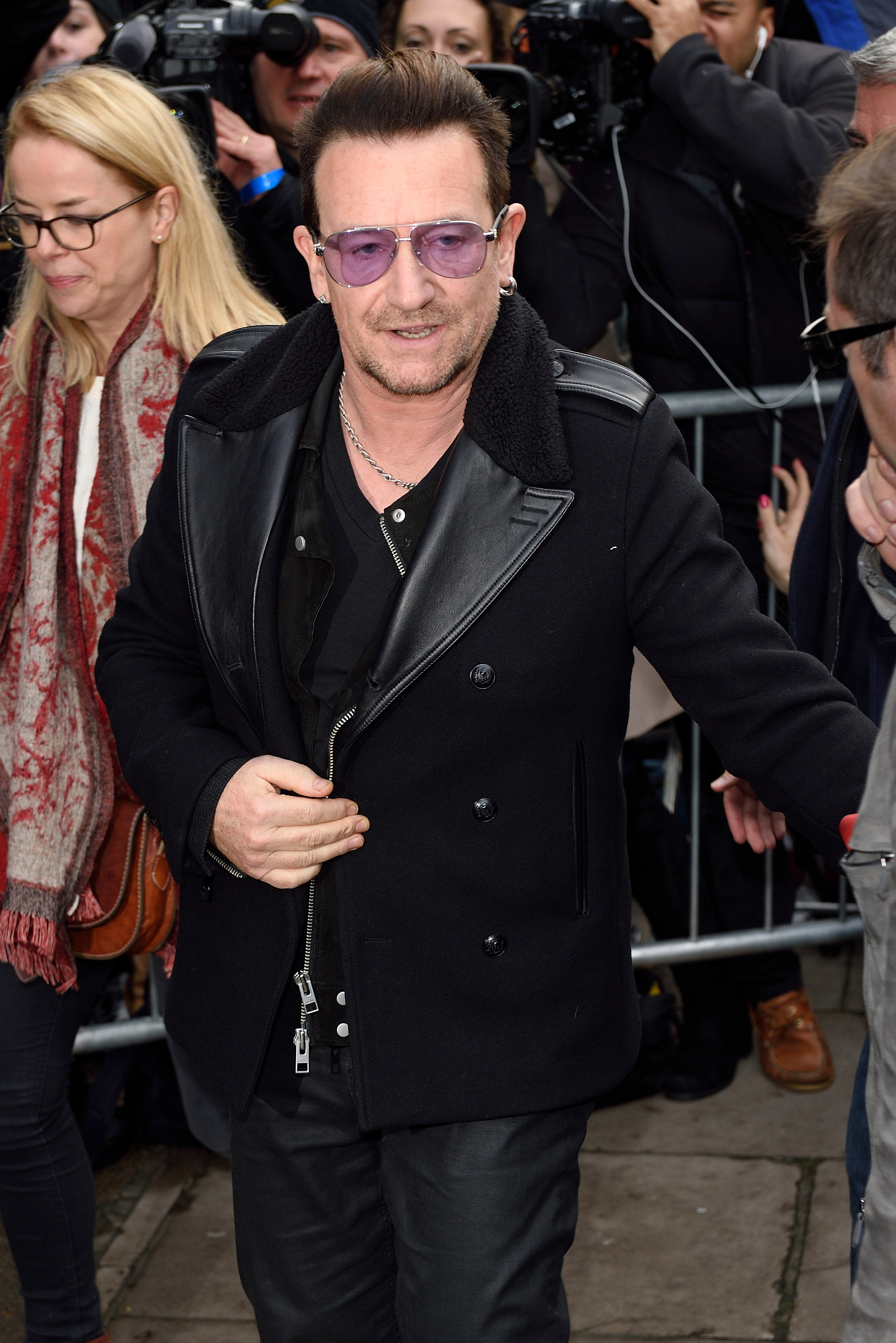 Bono attends to record the Band Aid 30 single on November 15, 2014 in London, England. (Karwai Tang&mdash;WireImage/Getty Images)