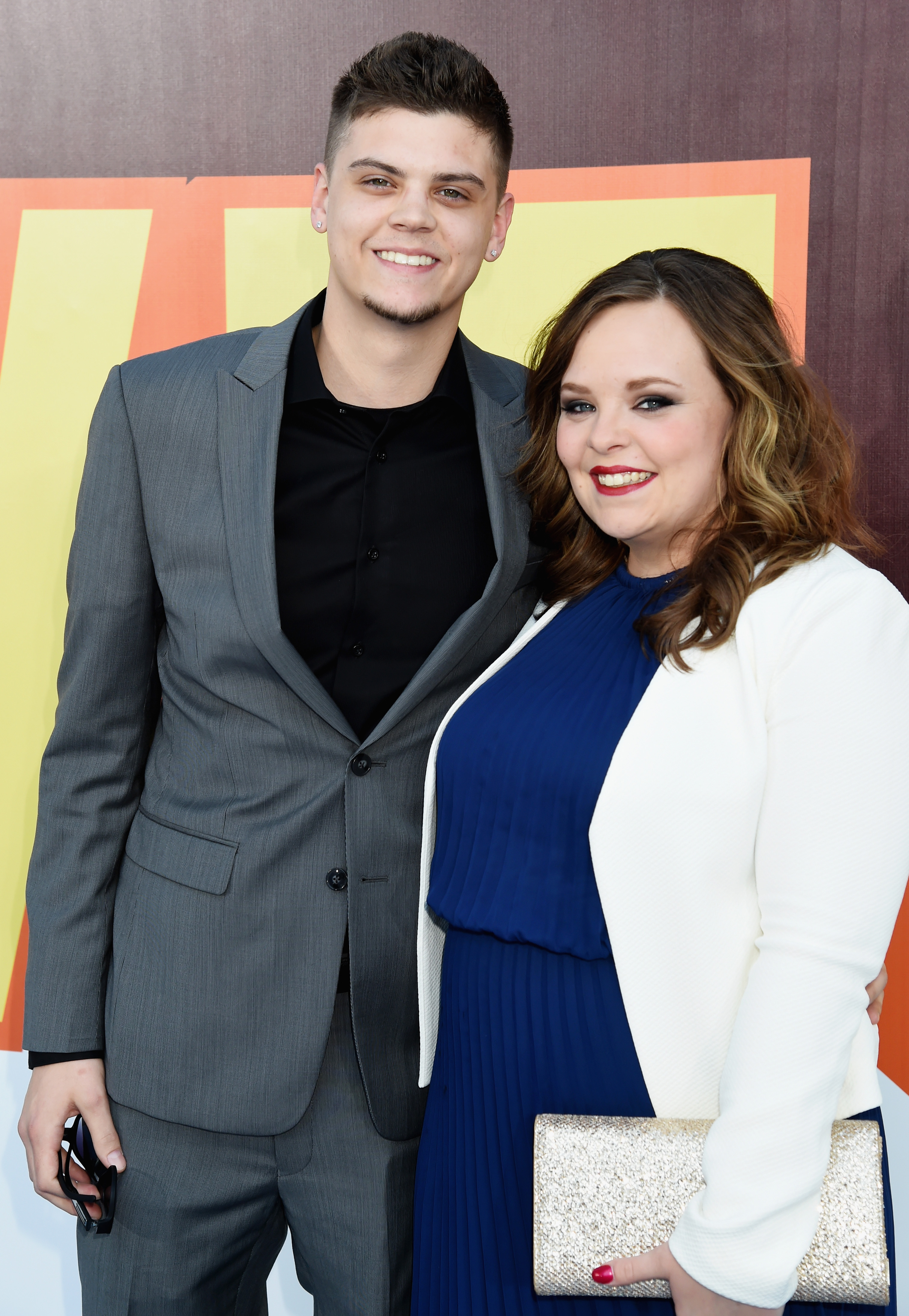 TV personalities Tyler Baltierra and Catelynn Lowell attend the 2015 MTV Movie Awards on April 12, 2015 in Los Angeles.