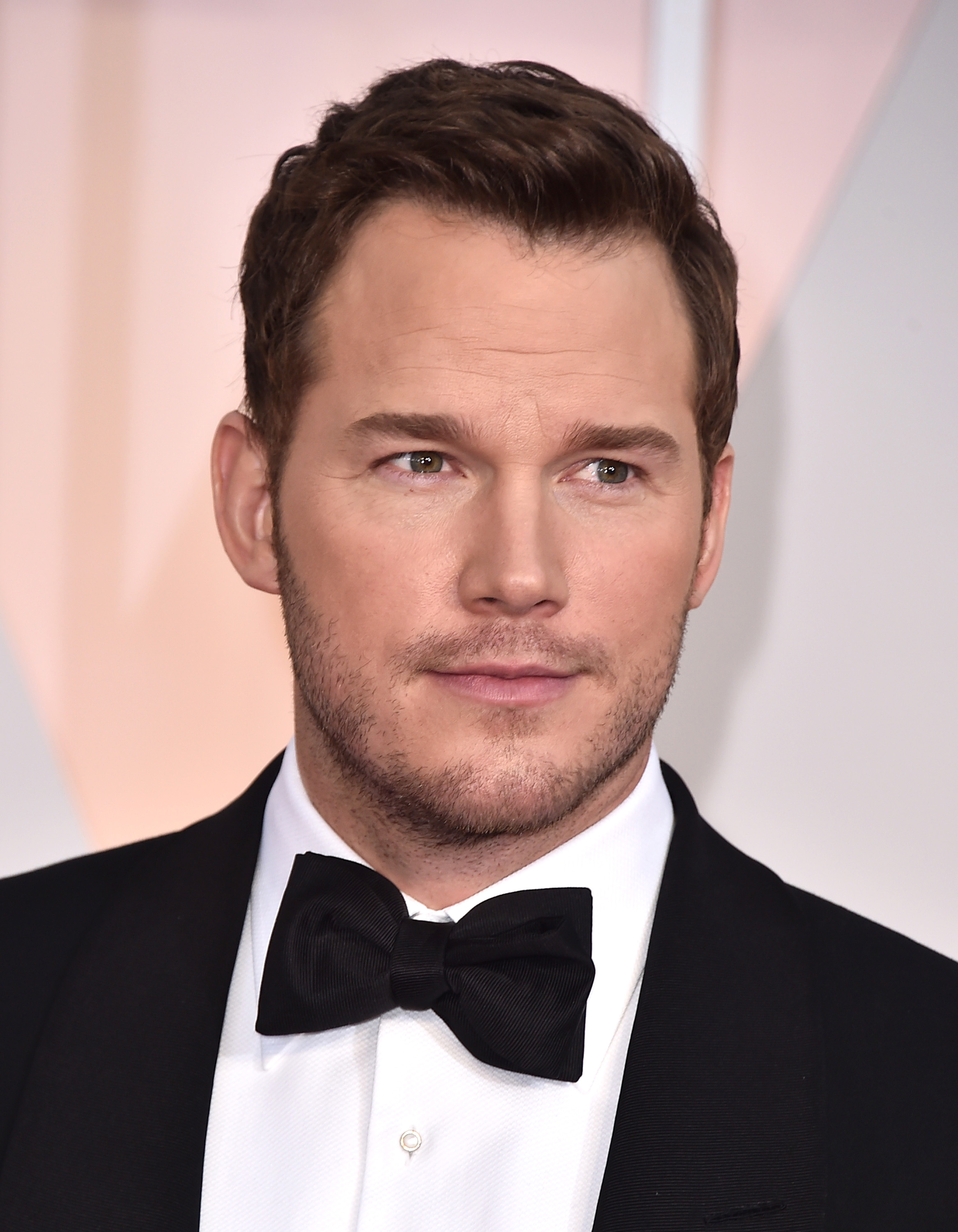 Chris Pratt arrives at the Oscars on Feb. 22, 2015, at the Dolby Theatre in Los Angeles.
